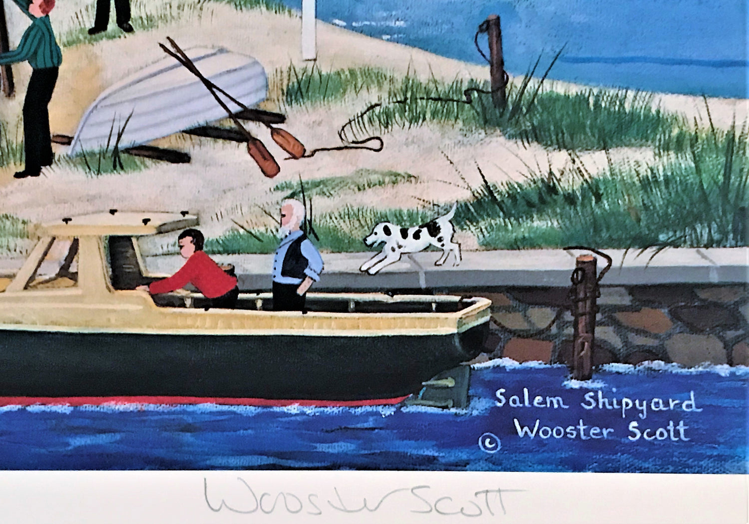 Salem Shipyard Jane Wooster Scott Lithograph Print Artist Hand Signed and Numbered
