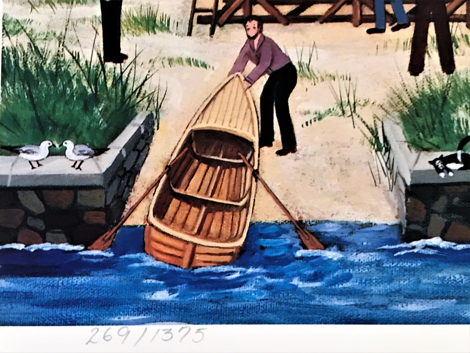 Salem Shipyard Jane Wooster Scott Lithograph Print Artist Hand Signed and Numbered