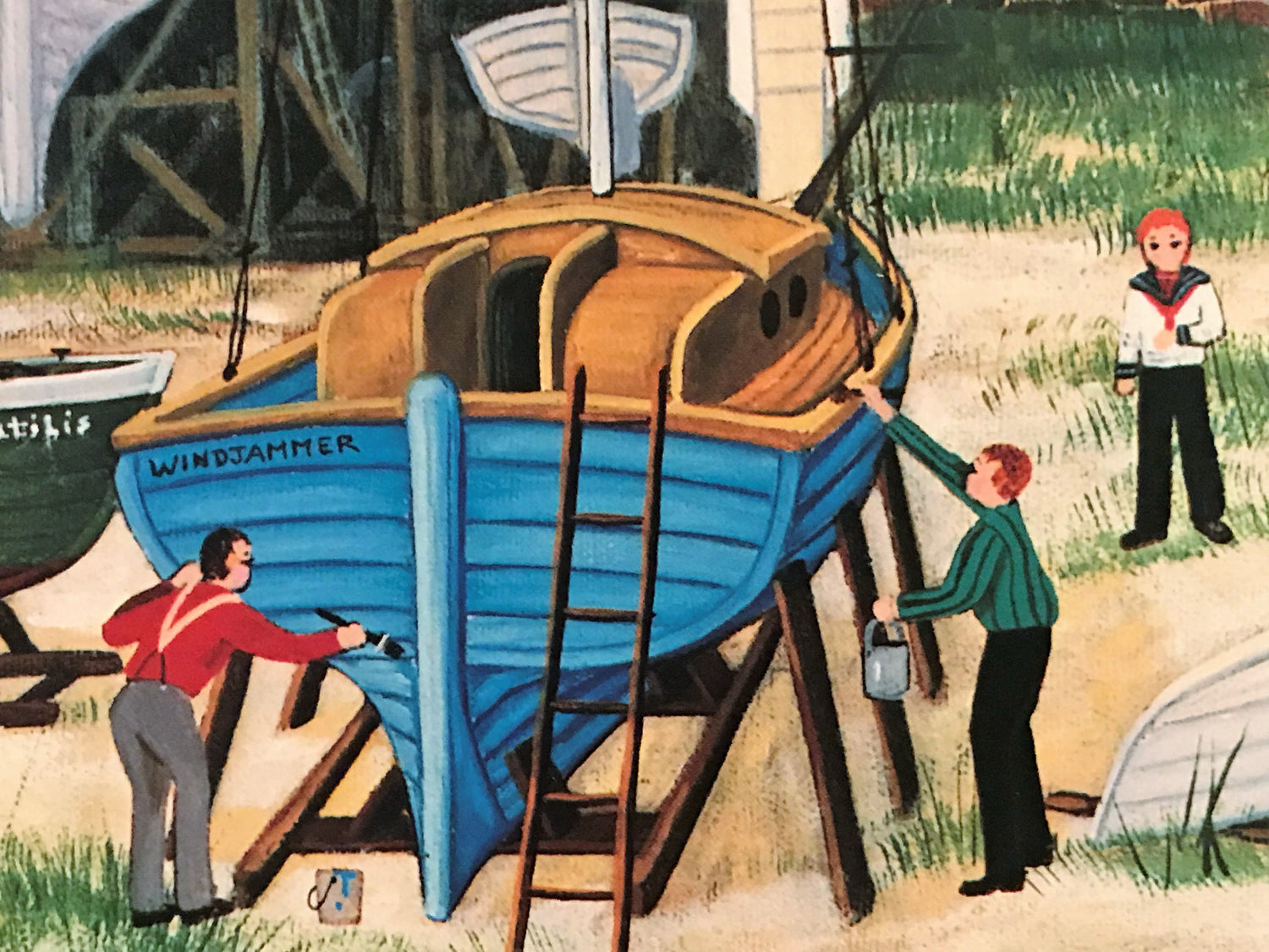 Salem Shipyard Jane Wooster Scott Lithograph Print Artist Hand Signed and Numbered