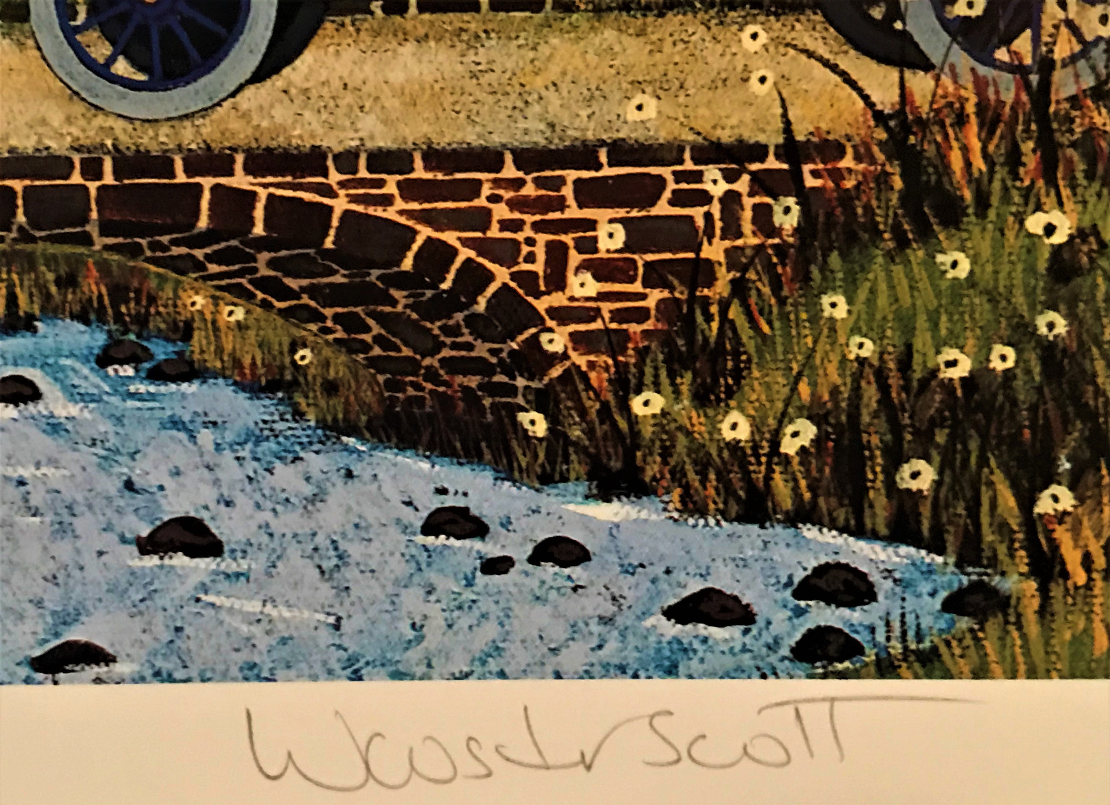 Merrily We Roll Along Jane Wooster Scott Lithograph Print Artist Hand Signed and Numbered