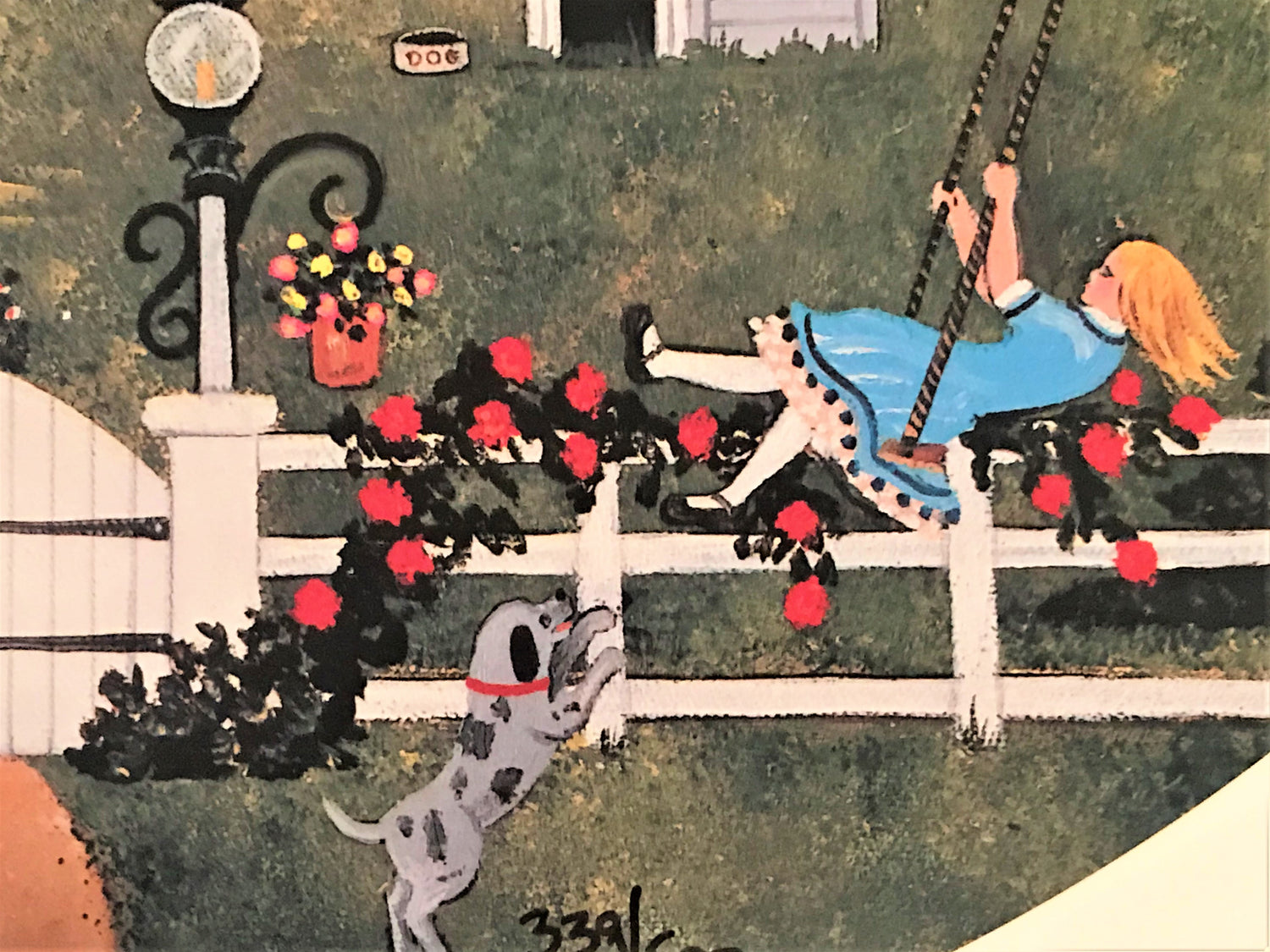 Swing Into Spring Jane Wooster Scott Offset Lithograph Print Artist Hand Signed and Numbered