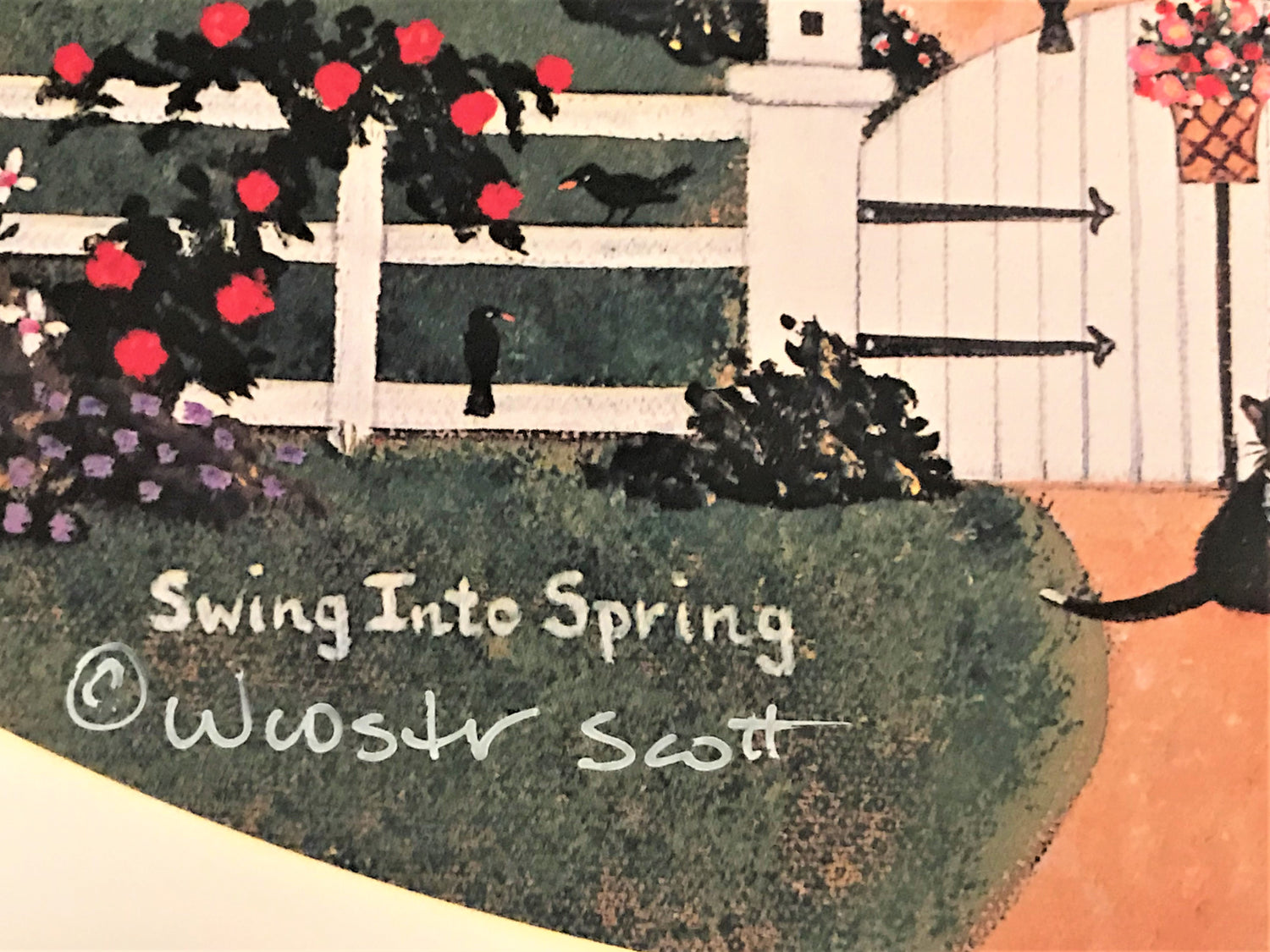 Swing Into Spring Jane Wooster Scott Offset Lithograph Print Artist Hand Signed and Numbered