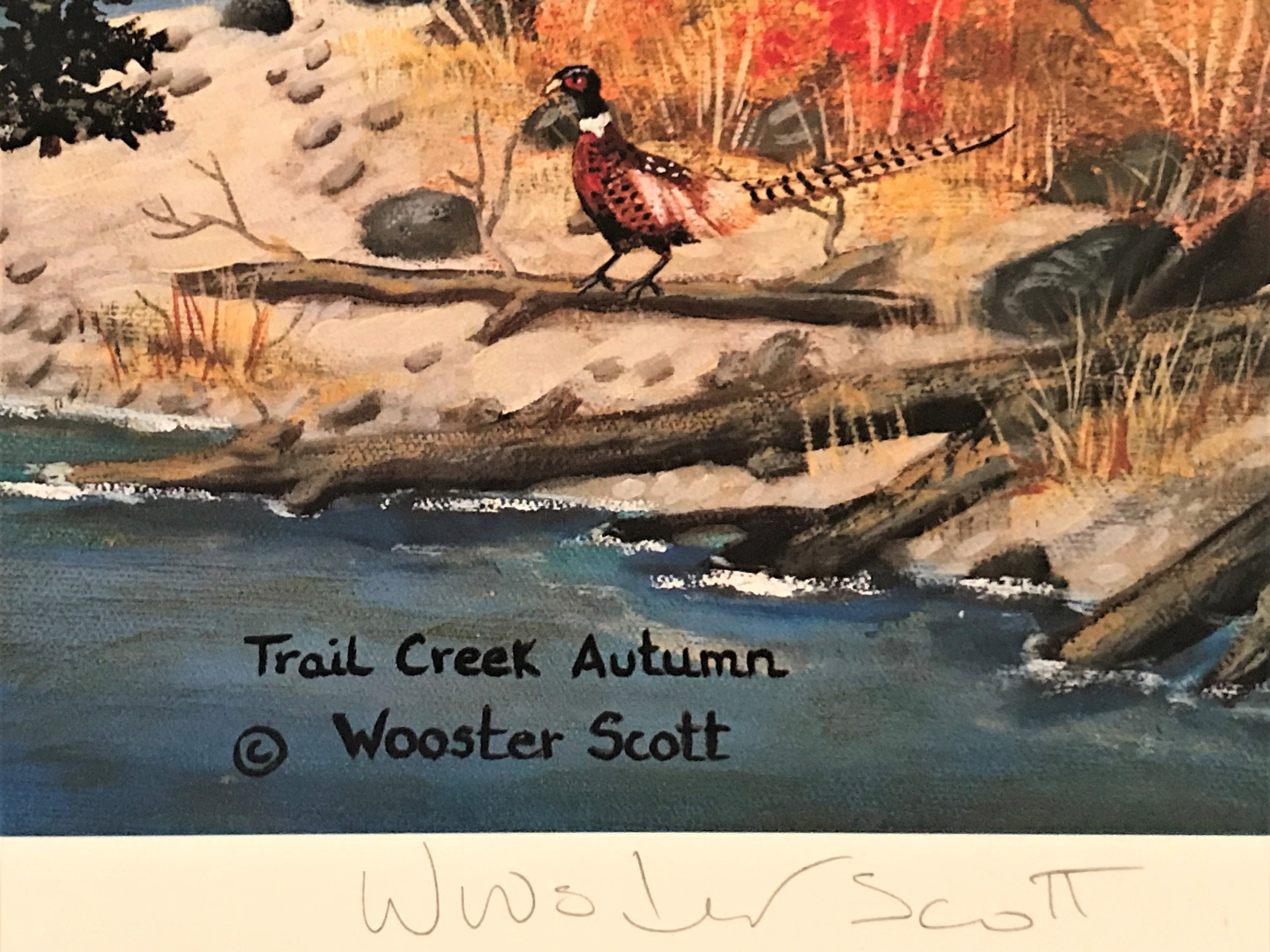 Trail Creek Autumn Jane Wooster Scott Lithograph Print Artist Hand Signed and Roman Numeral Numbered