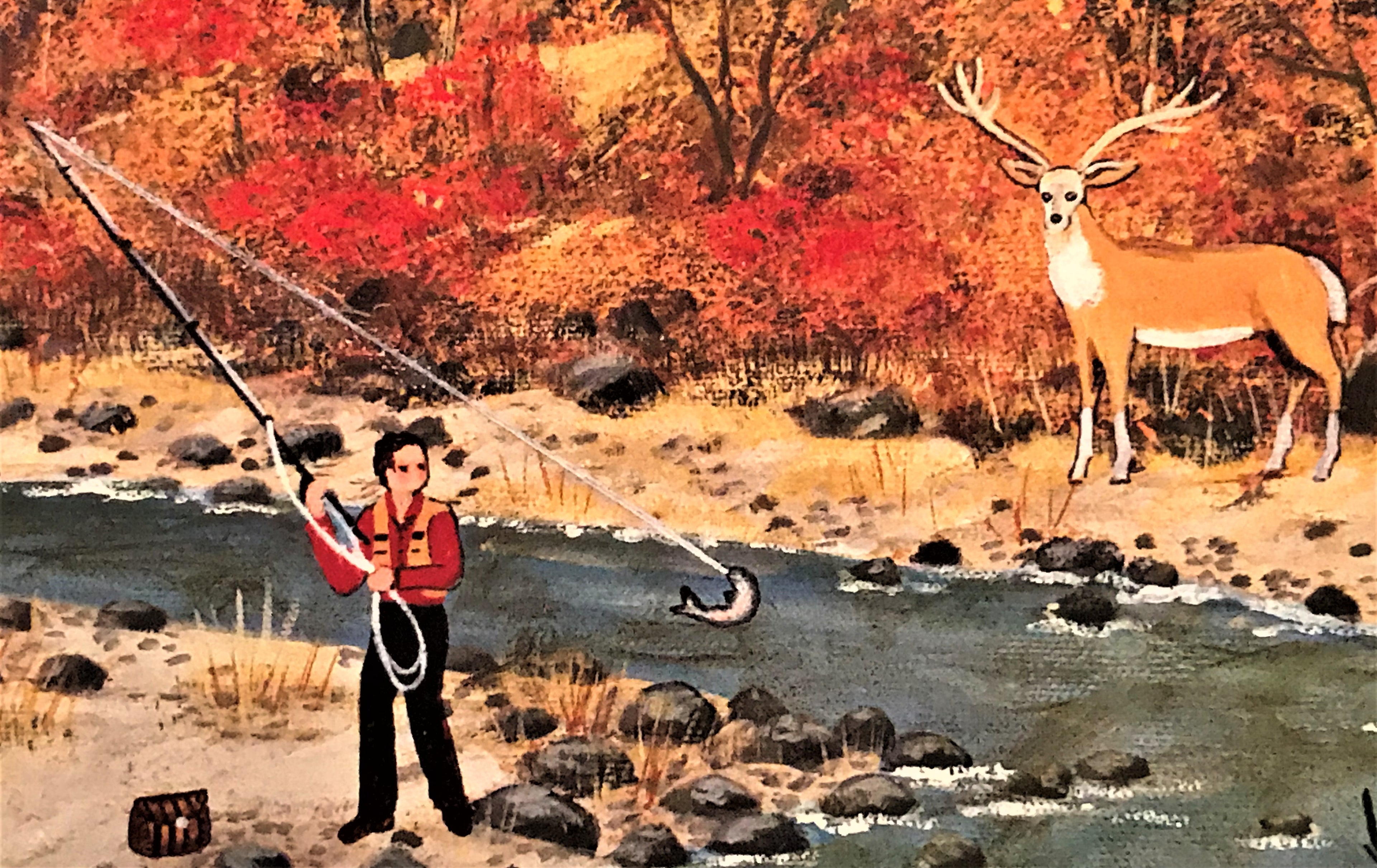 Trail Creek Autumn Jane Wooster Scott Lithograph Print Artist Hand Signed and Roman Numeral Numbered