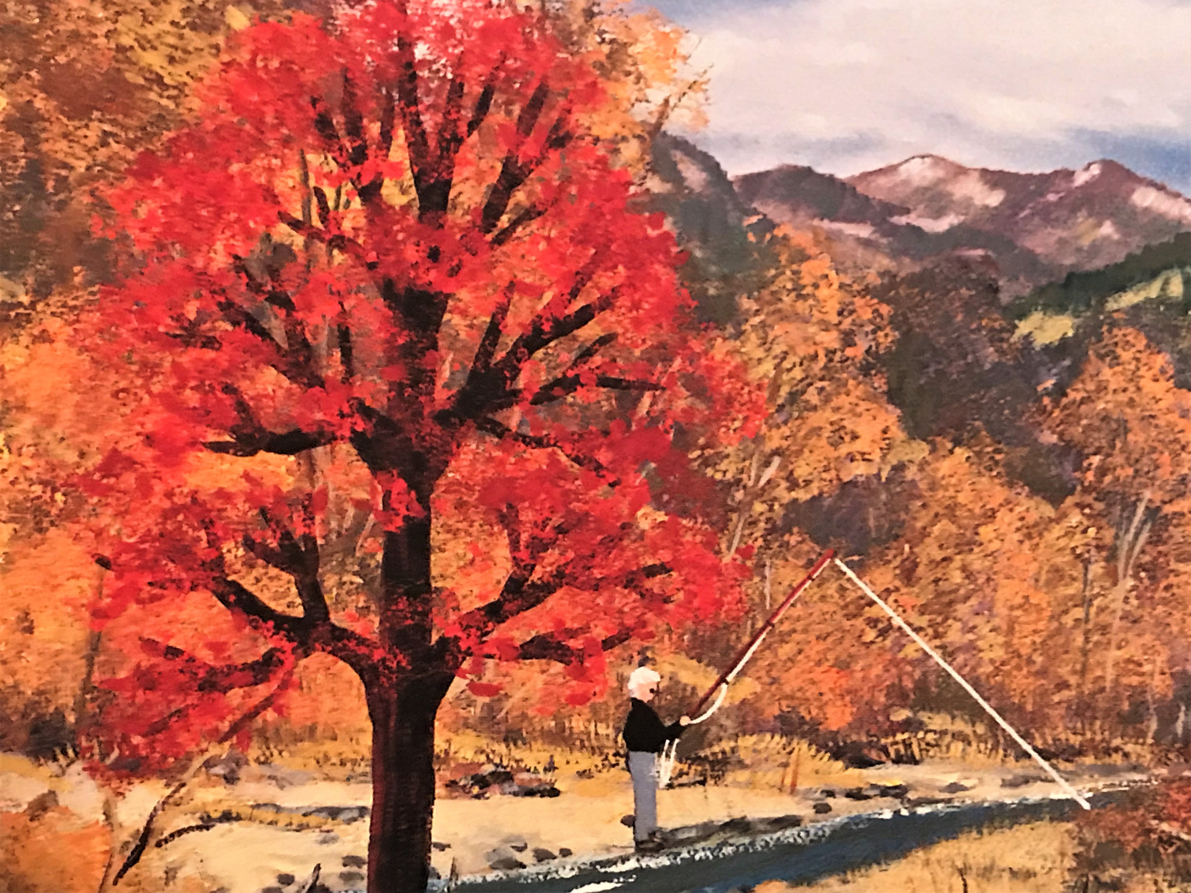 Trail Creek Autumn Jane Wooster Scott Lithograph Print Artist Hand Signed and Roman Numeral Numbered