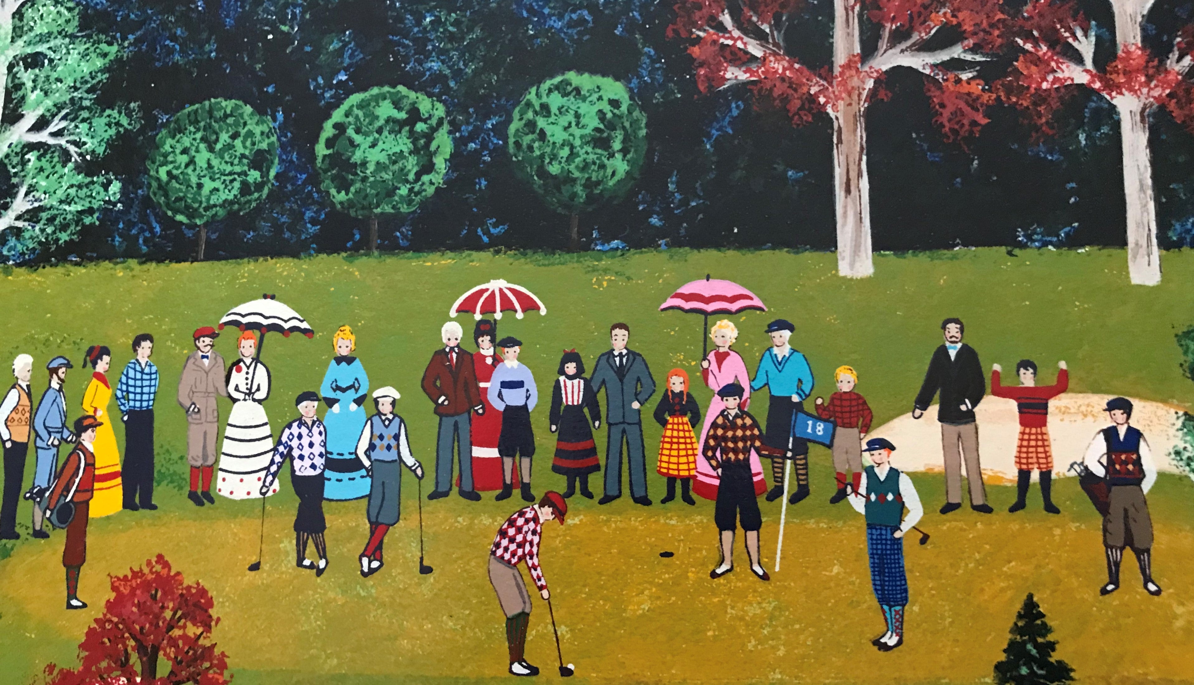 Putt for the Championship Jane Wooster Scott Artist Proof Lithograph Print Artist Hand Signed and AP Numbered