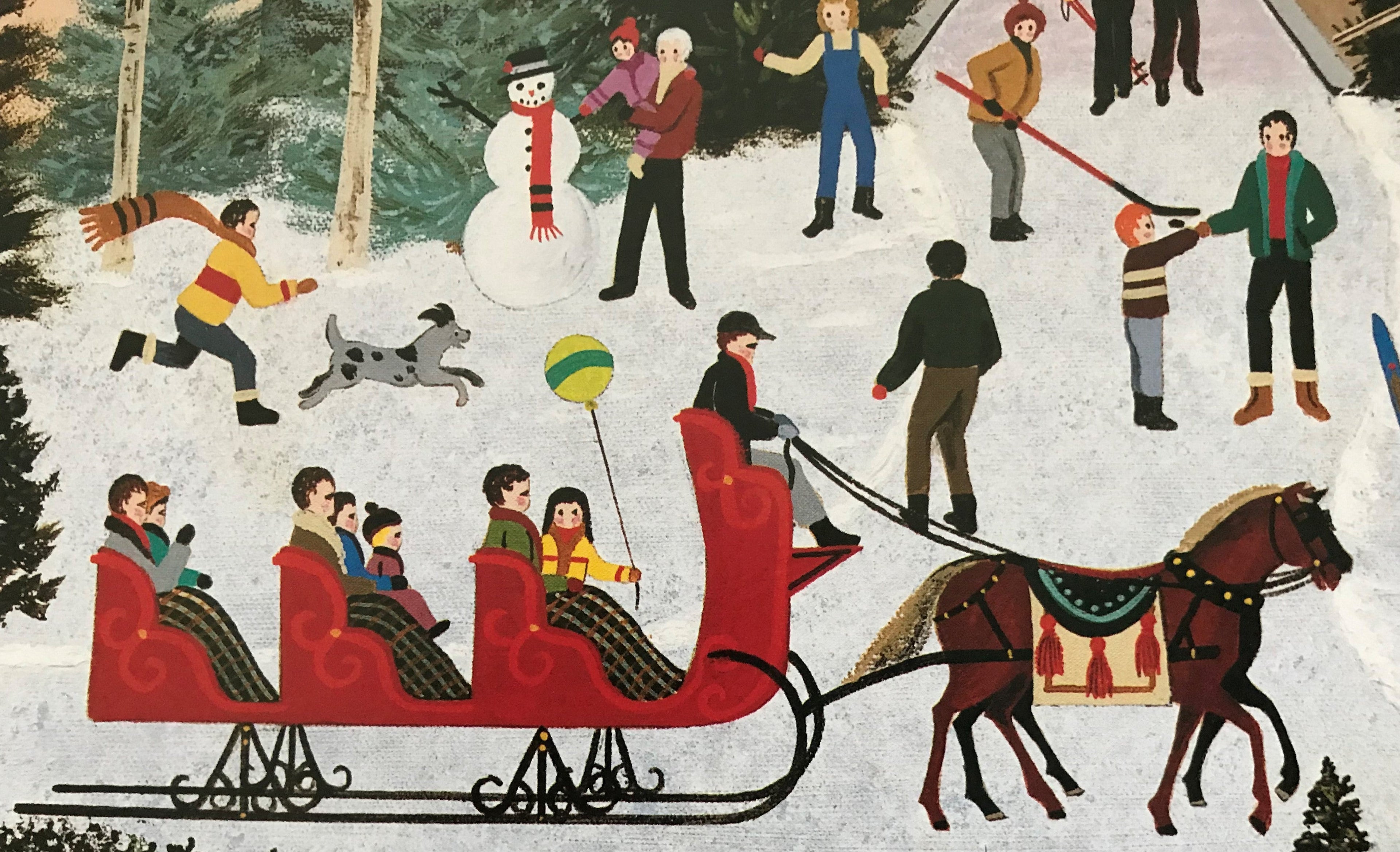 Embracing Winters Joys Jane Wooster Scott Lithograph Print Artist Hand Signed and Numbered