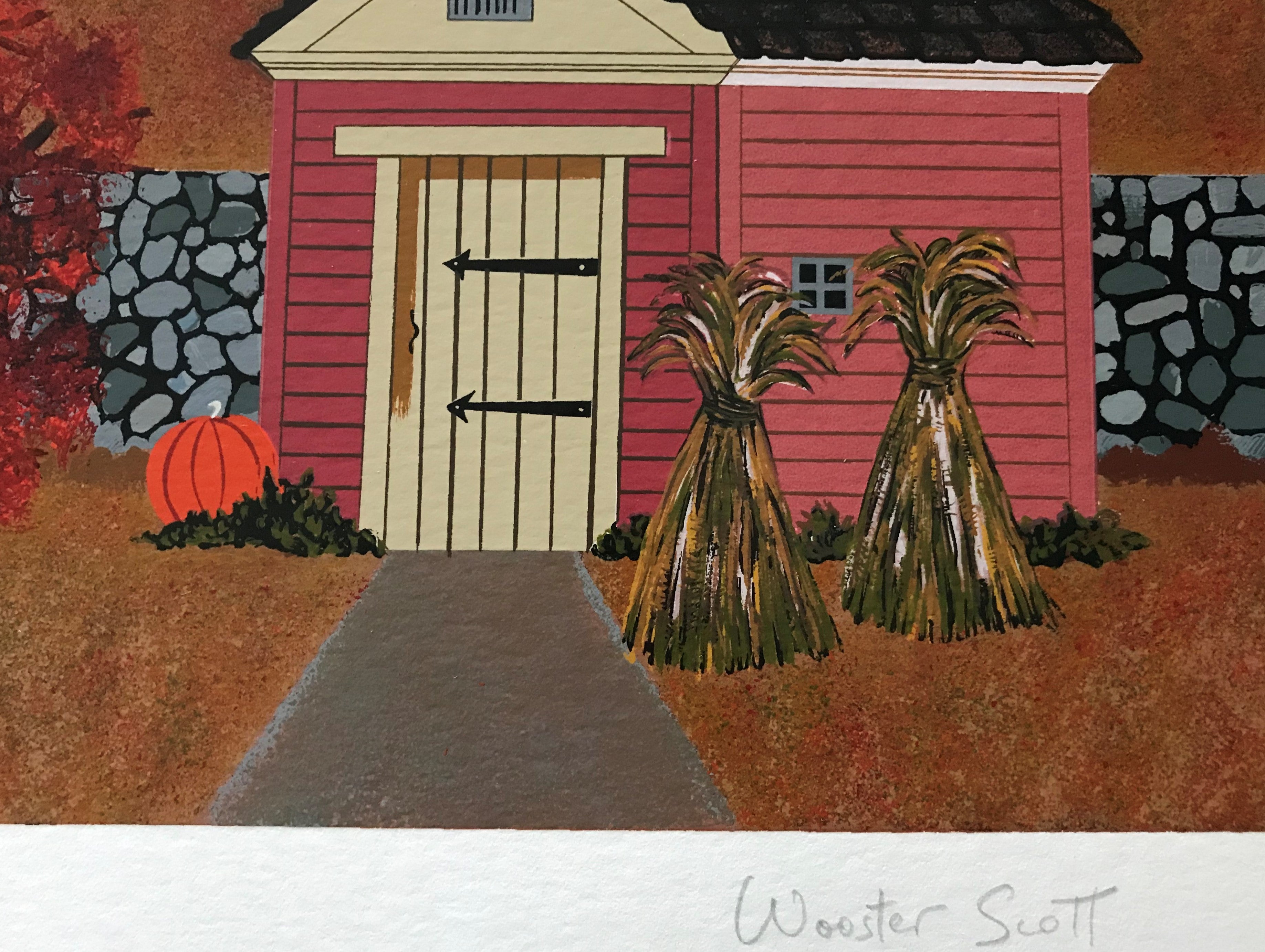 Autumnal Reflection Jane Wooster Scott Serigraph Print Artist Hand Signed and Numbered