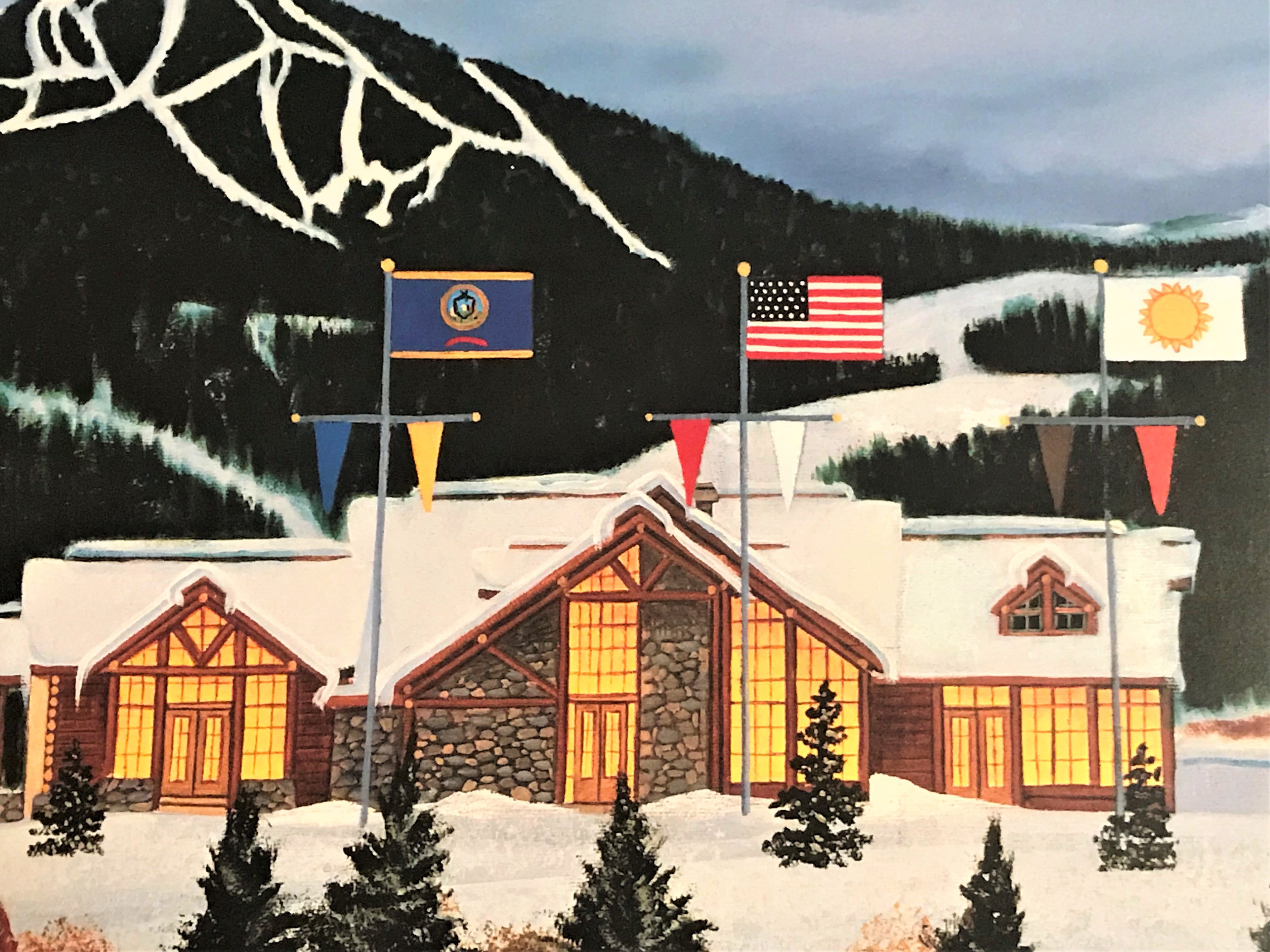 Alpine Winter Grandeur Jane Wooster Scott Lithograph Print Artist Hand Signed and Numbered
