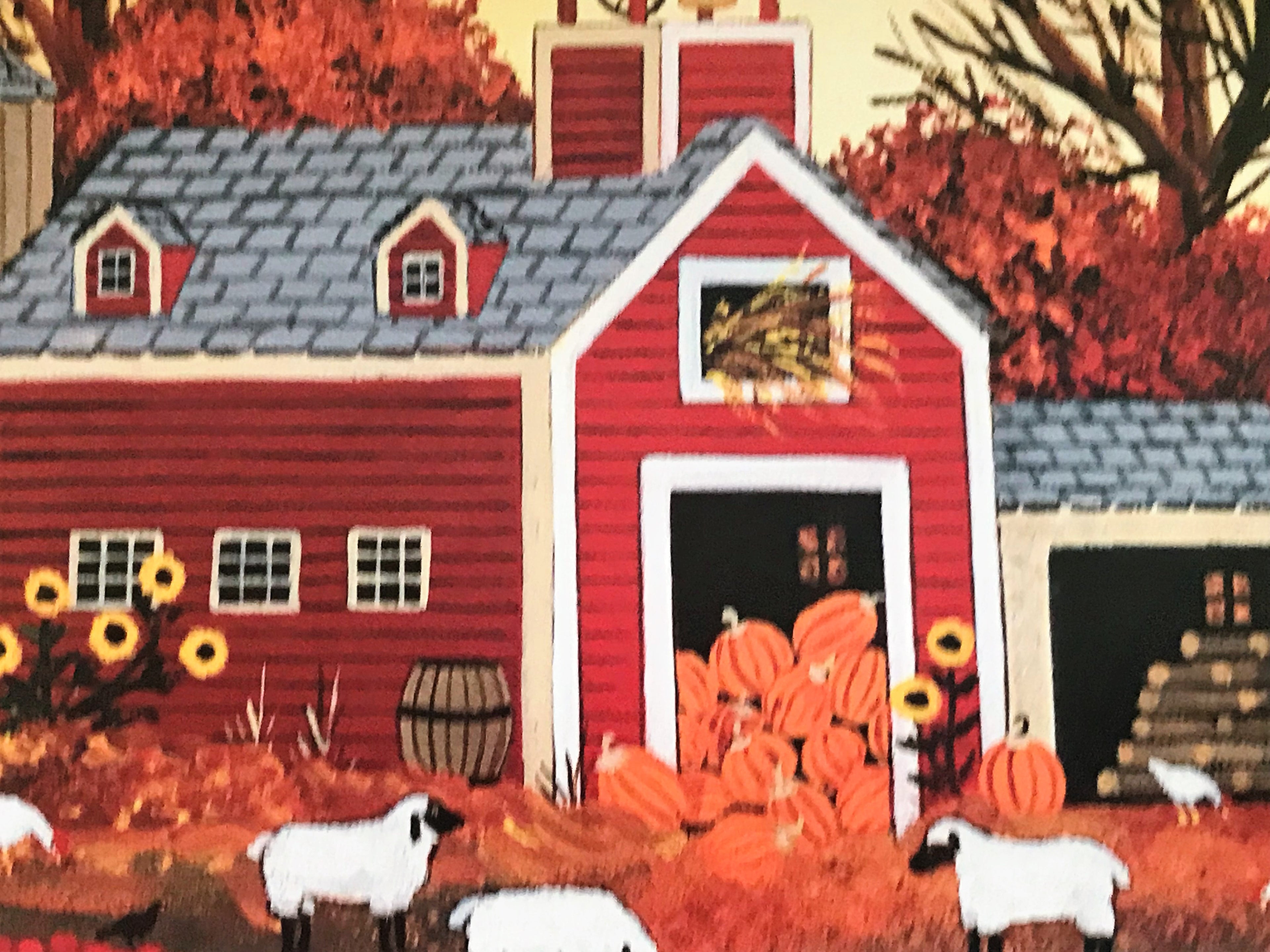 Five White Geese Jane Wooster Scott Lithograph Print Artist Hand Signed and Numbered