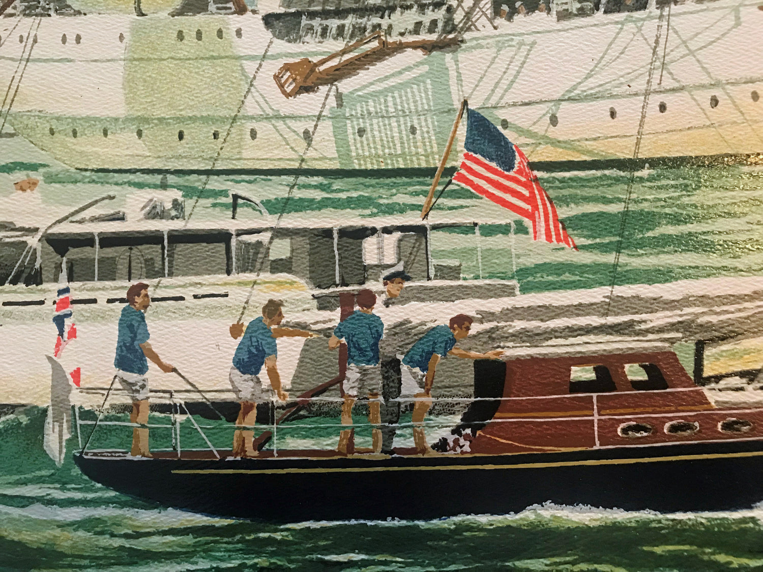 Tall Ships NY Harbor Harry Schaare Printers Proof Serigraph Print Artist Hand Signed and PP Numbered