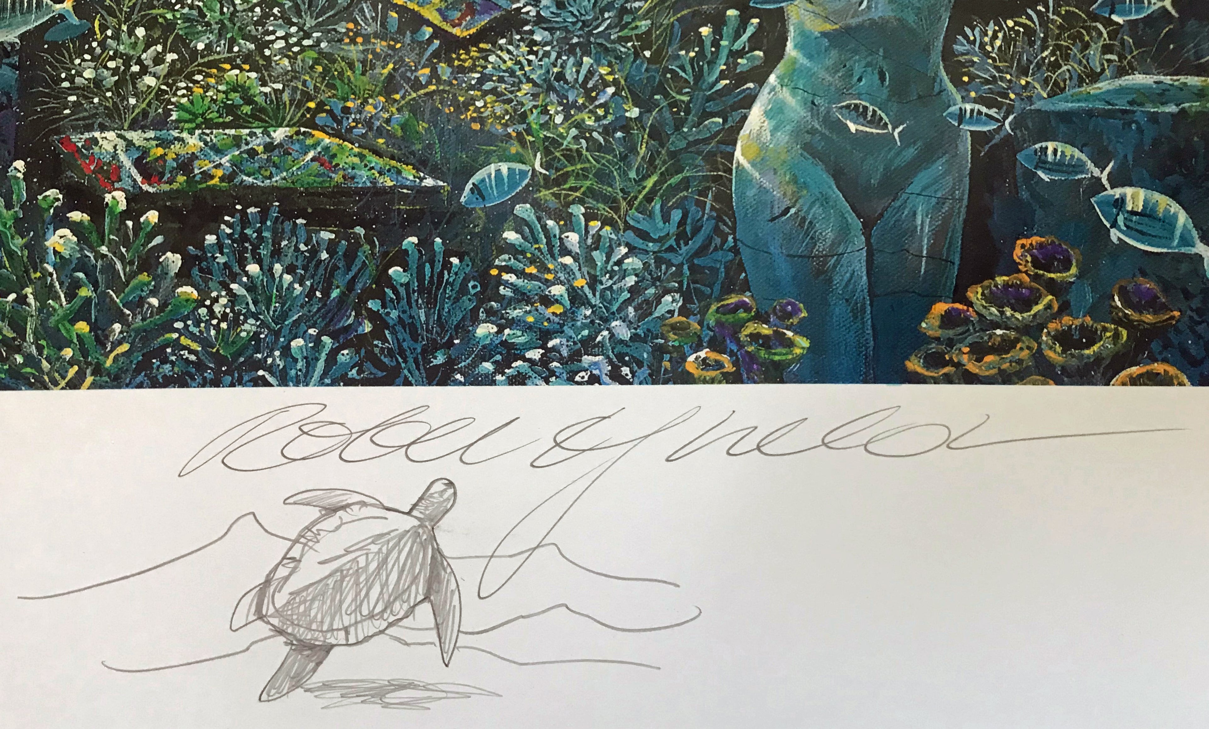 Athenian Odyssey Robert Lyn Nelson Mixed Media Print with Artist Hand Drawn Remarque Hand Signed and Numbered