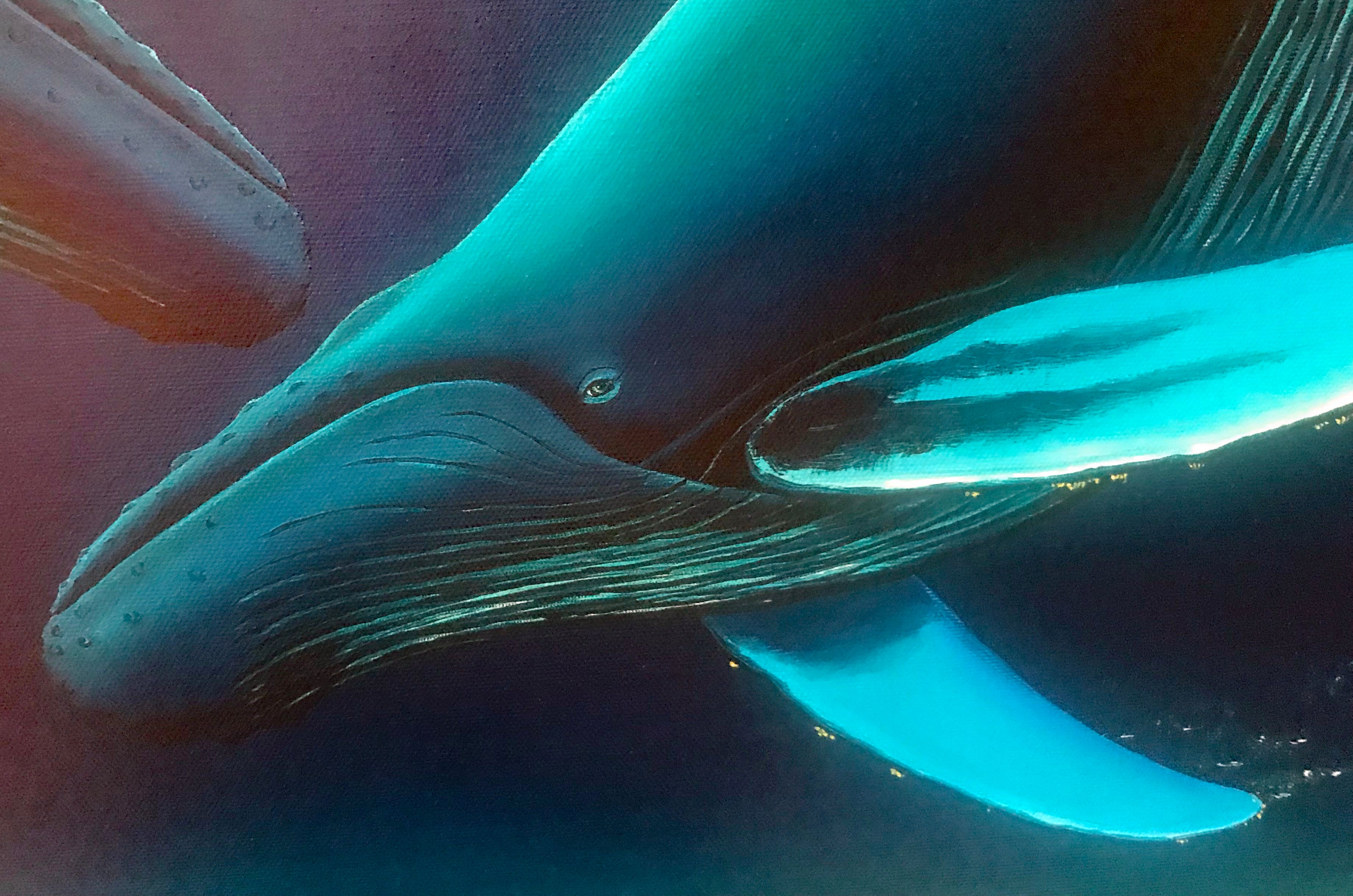 In the Company of Whales Wyland Canvas Giclée Print Artist Hand Signed and Numbered
