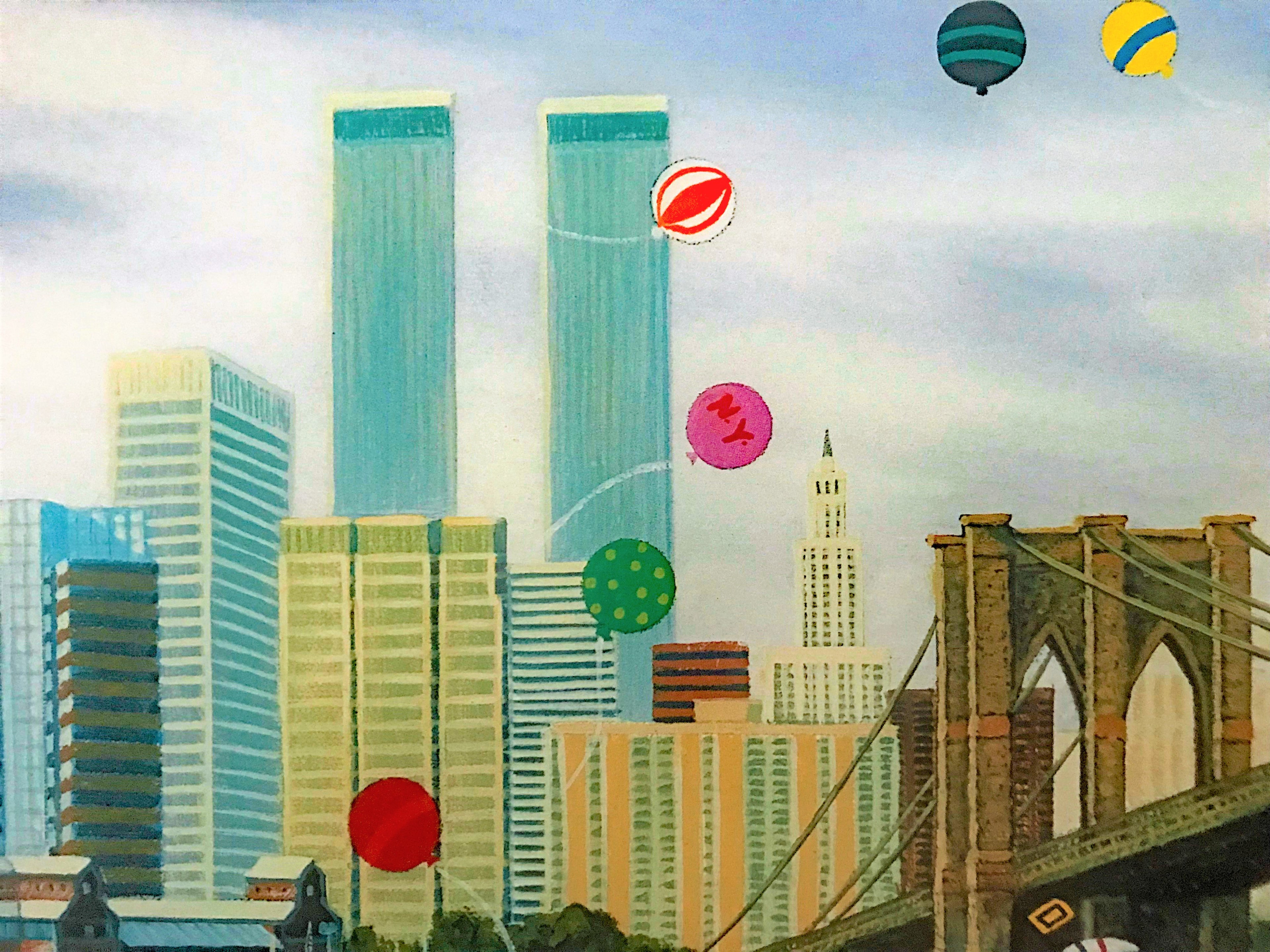 Beneath The Brooklyn Bridge Jane Wooster Scott Lithograph Print Artist Hand Signed and Numbered