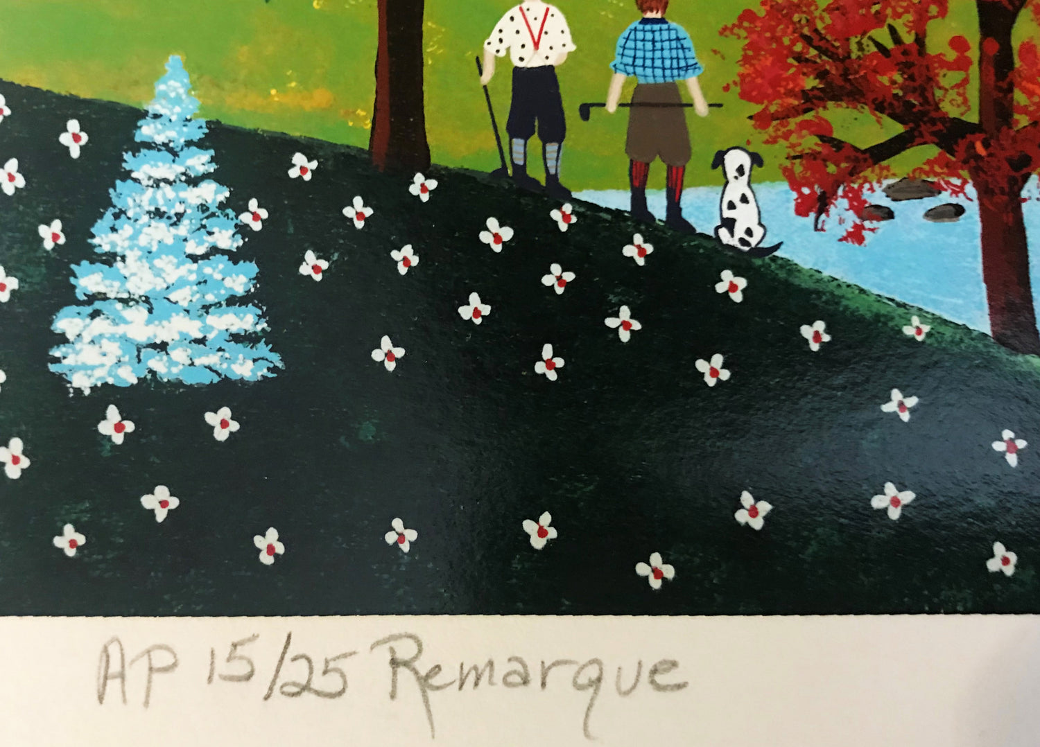 Putt for the Championship Jane Wooster Scott Artist Proof Lithograph Print with Remarque Artist Hand Signed and AP Numbered