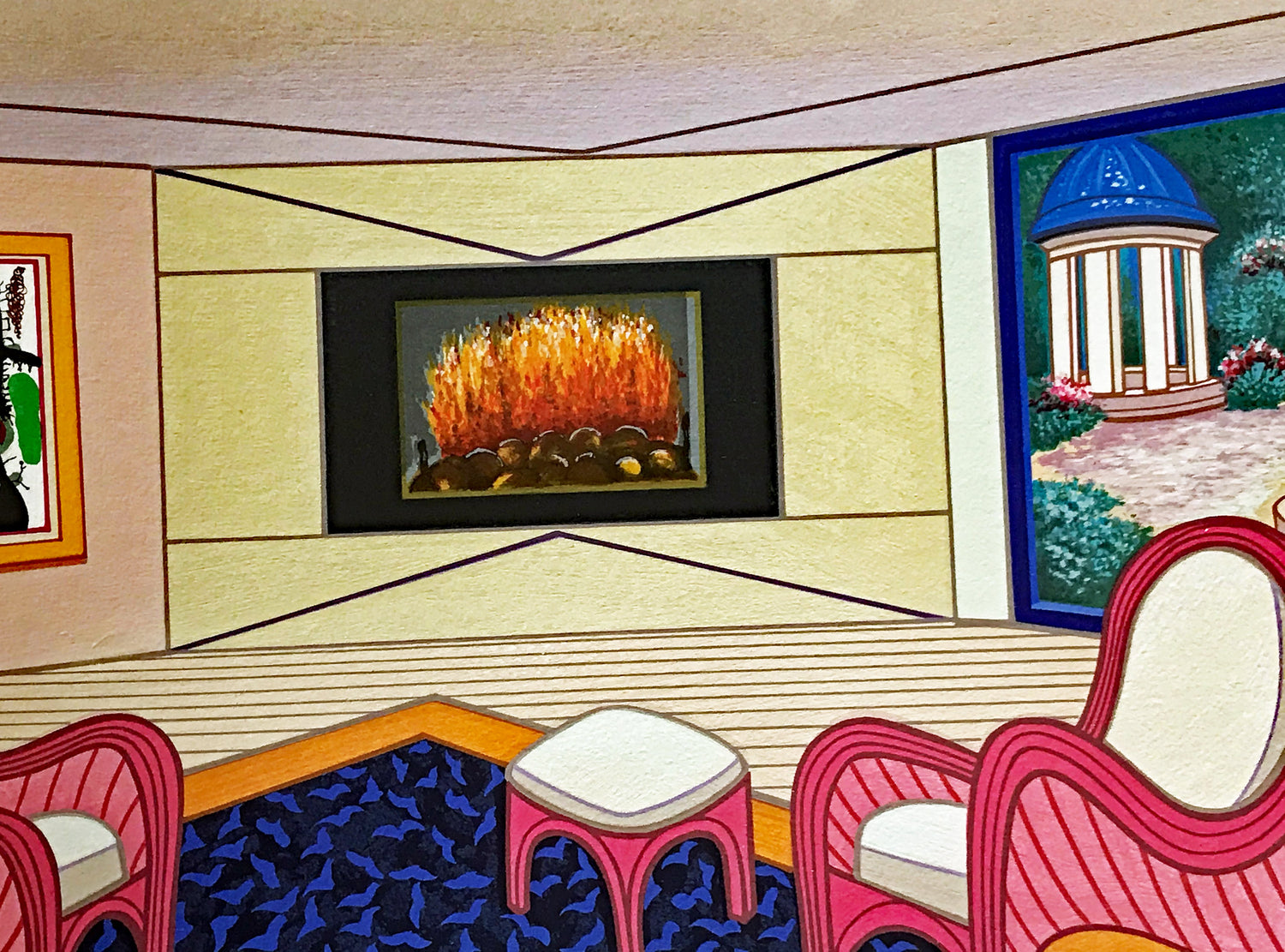 Villa in Big Sur Fanch Ledan Serigraph Print Artist Hand Signed and Numbered