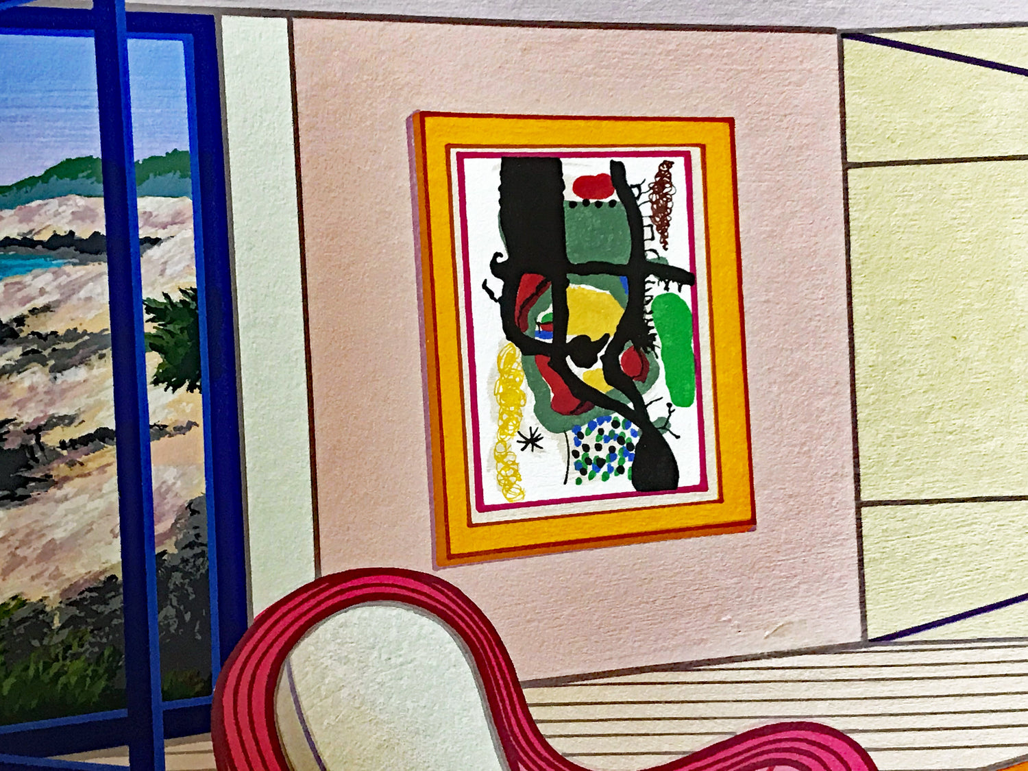 Villa in Big Sur Fanch Ledan Serigraph Print Artist Hand Signed and Numbered