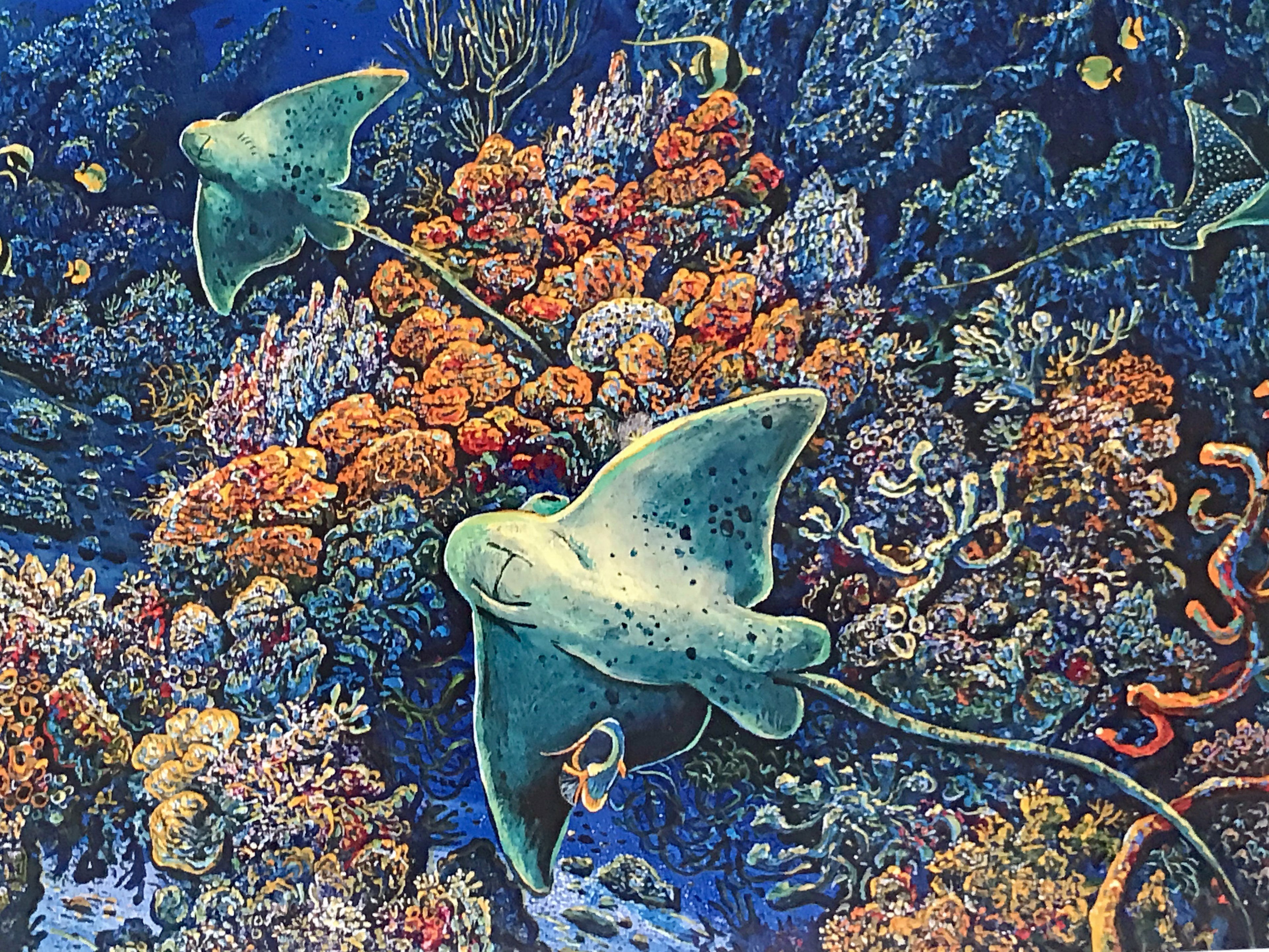 Sweeping Hana Vistas Robert Lyn Nelson Mixed Media Print Artist Hand Signed and Numbered