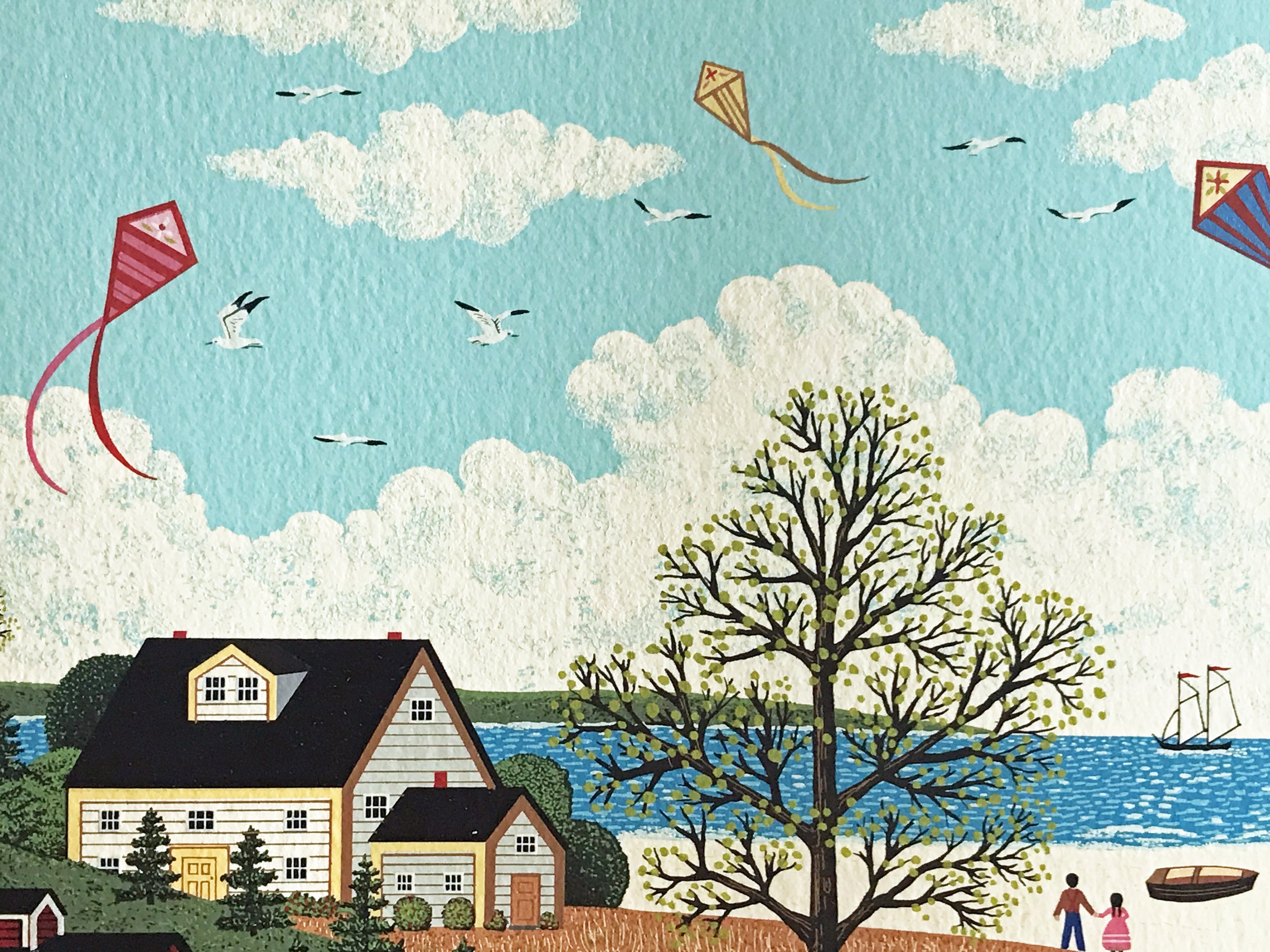 Sunday in New England Jane Wooster Scott Serigraph Print Artist Hand Signed and Numbered