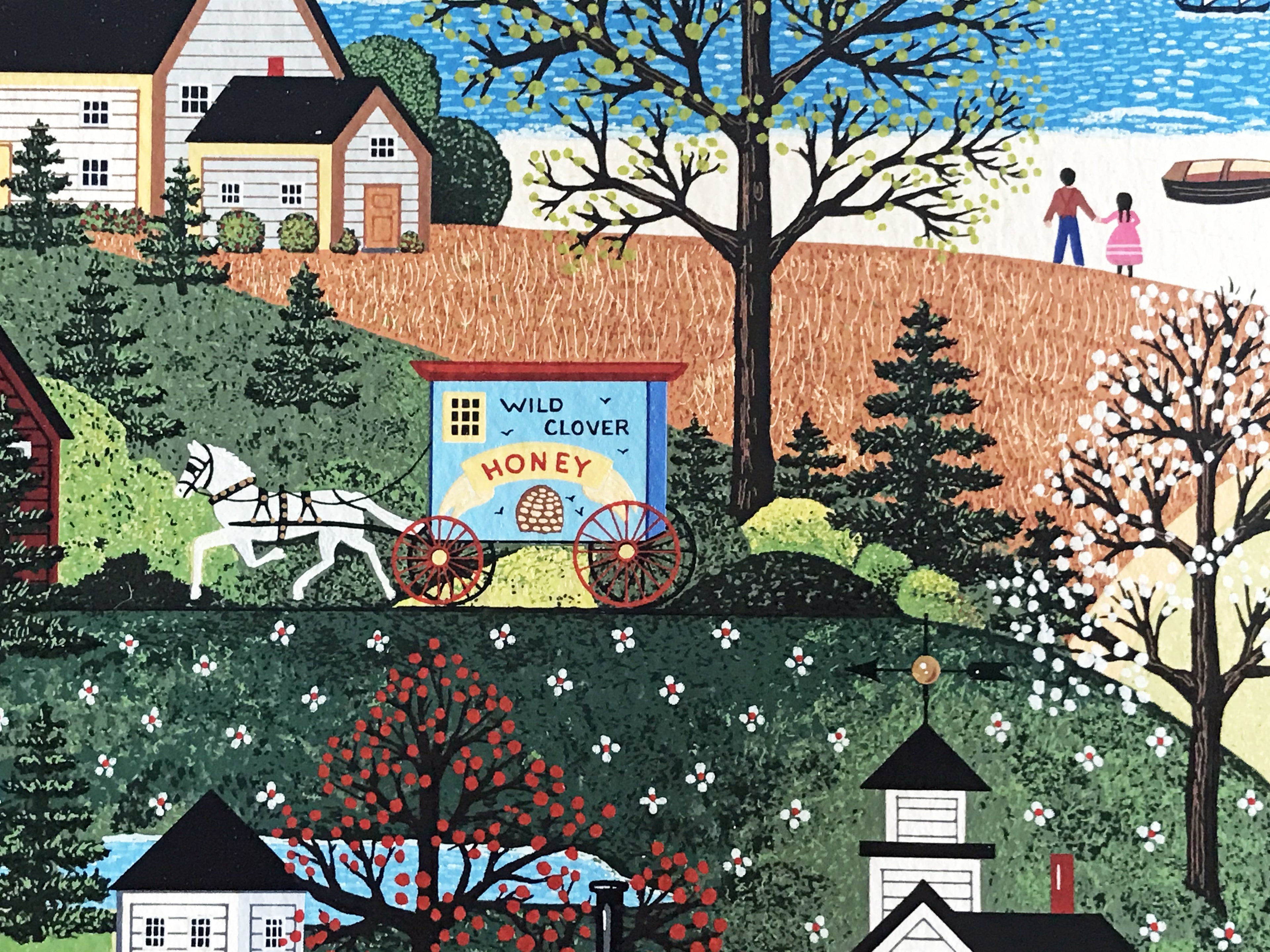 Sunday in New England Jane Wooster Scott Serigraph Print Artist Hand Signed and Numbered