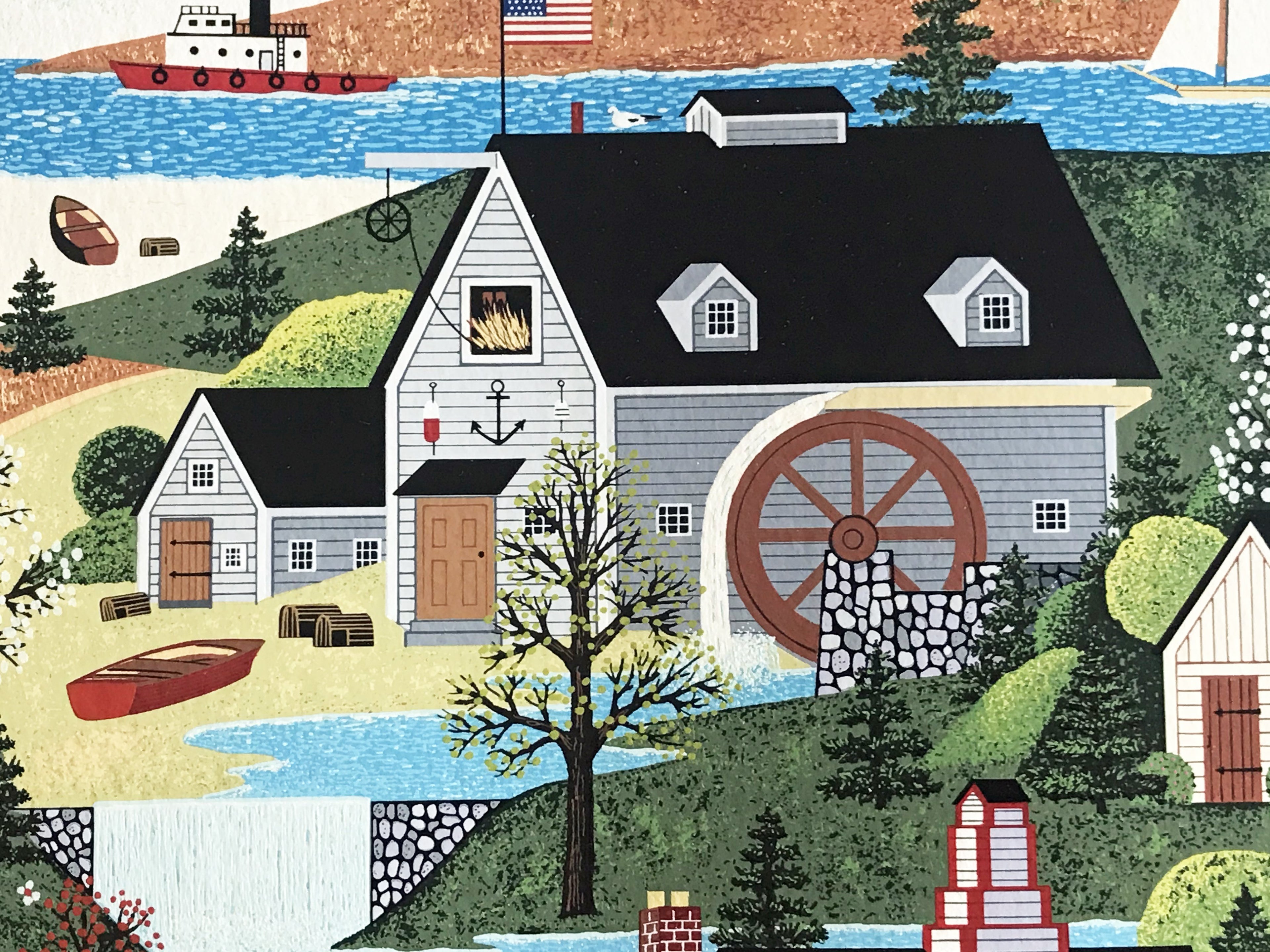 Sunday in New England Jane Wooster Scott Serigraph Print Artist Hand Signed and Numbered