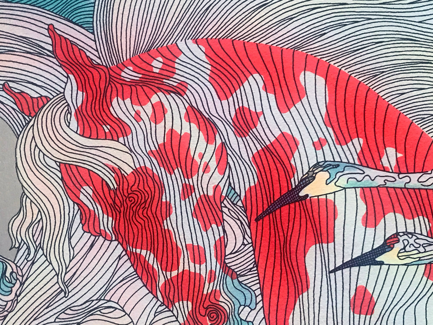 It Takes Two Guillaume Silver Leaf Embellished Serigraph Print Artist Hand Signed and Numbered