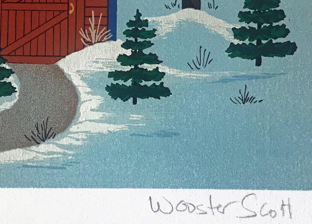 Skaters Moon at Soda Spring Jane Wooster Scott Serigraph Print Artist Hand Signed and Numbered