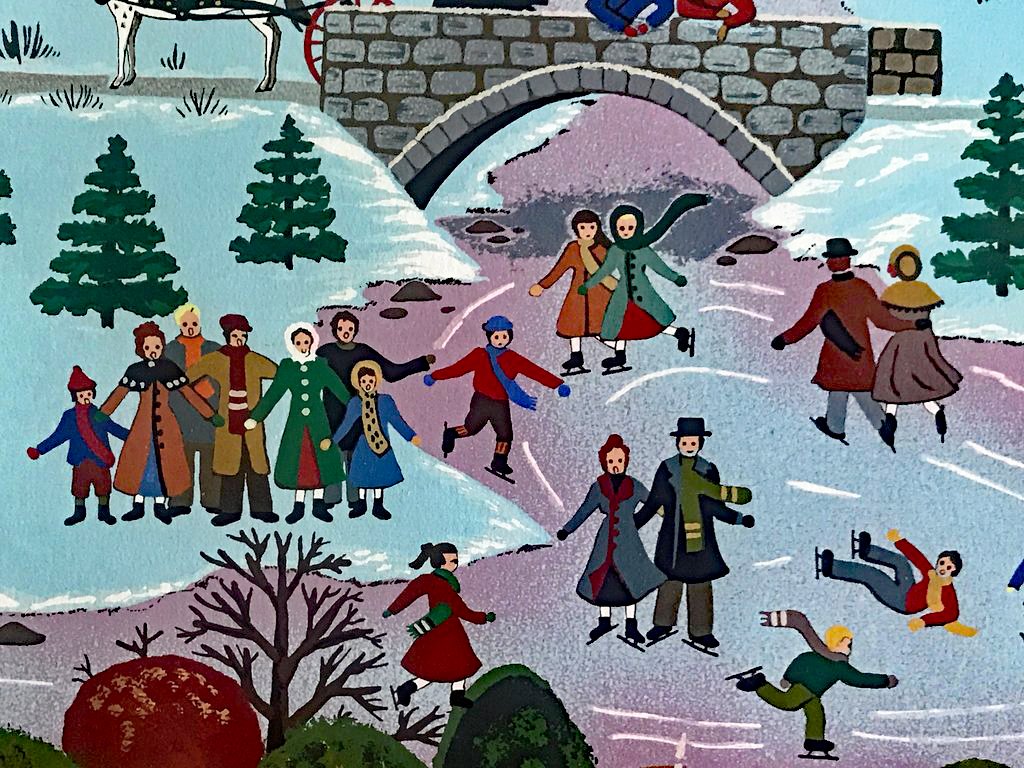 Skaters Moon at Soda Spring Jane Wooster Scott Serigraph Print Artist Hand Signed and Numbered