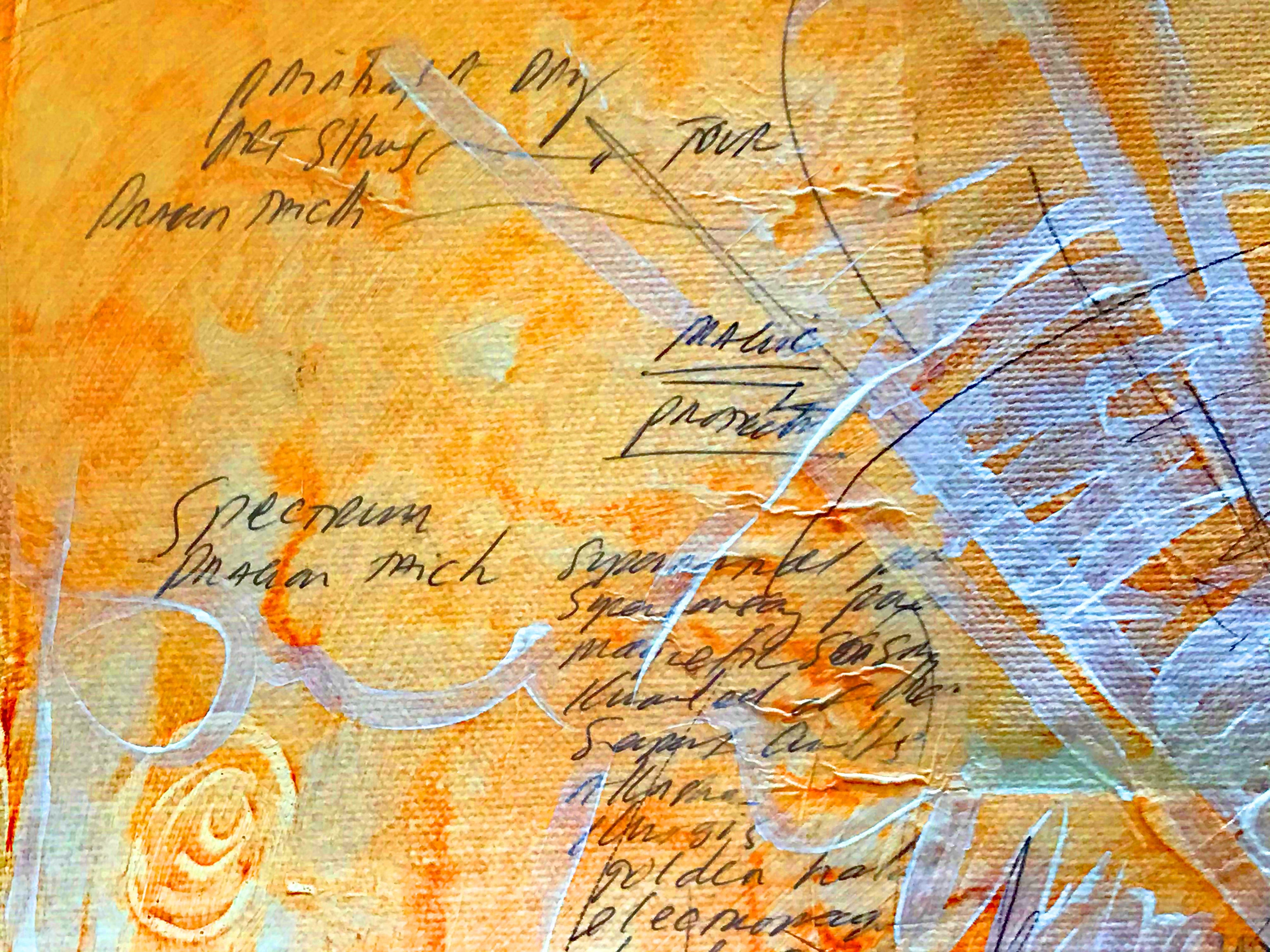 Marta Wiley Original Mixed Media Sketch and Acrylic Painting on Canvas Artist Signed and Thumb Printed