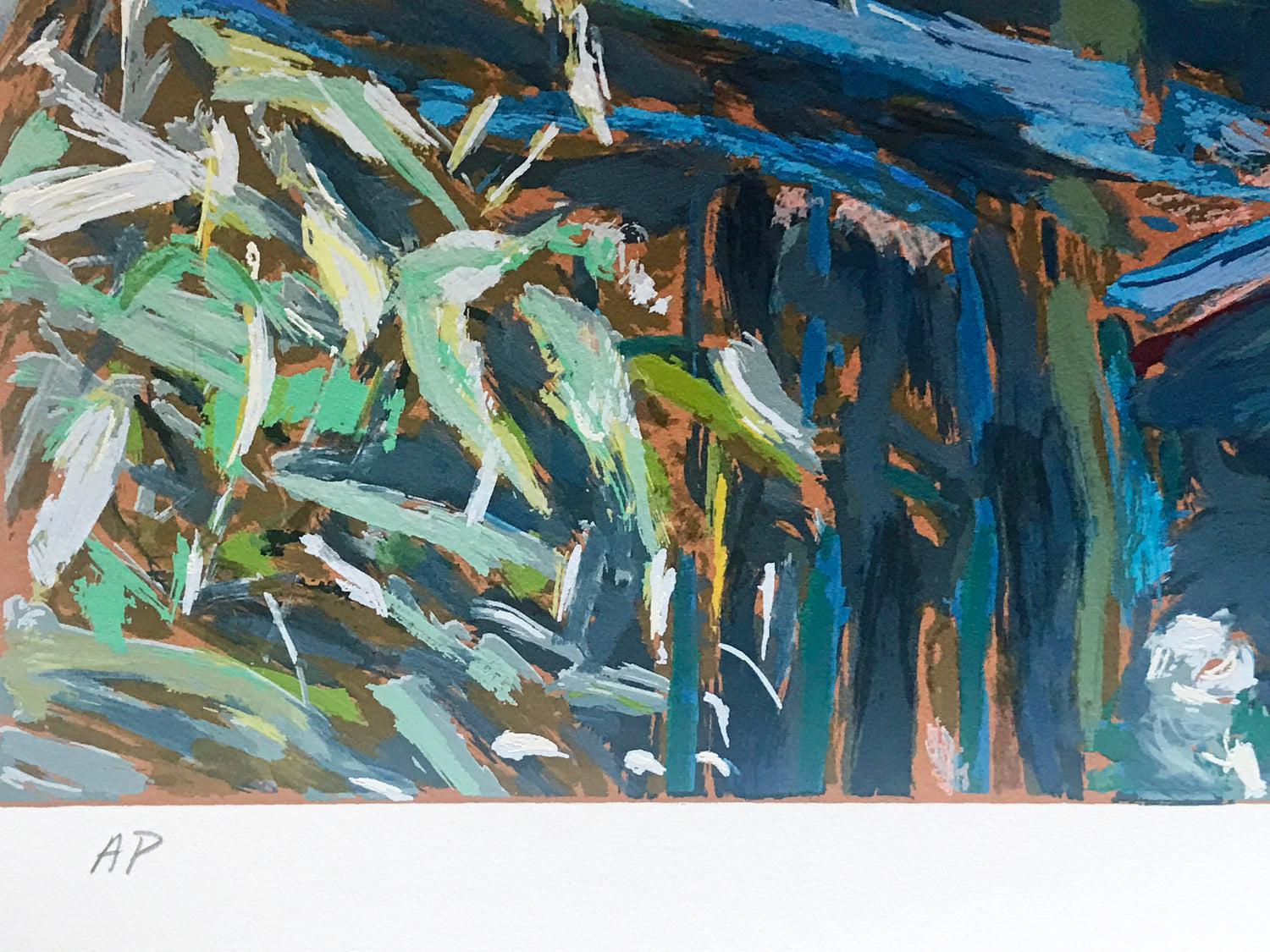 Le Balcon Bleu Marco Sassone Artist Proof Serigraph Print Artist Hand Signed and Numbered