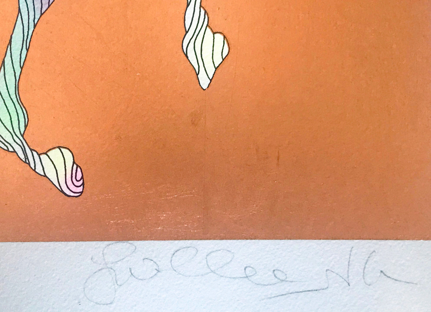 It Takes Two Guillaume Bronze Leaf Embellished Serigraph Print Artist Hand Signed and Numbered