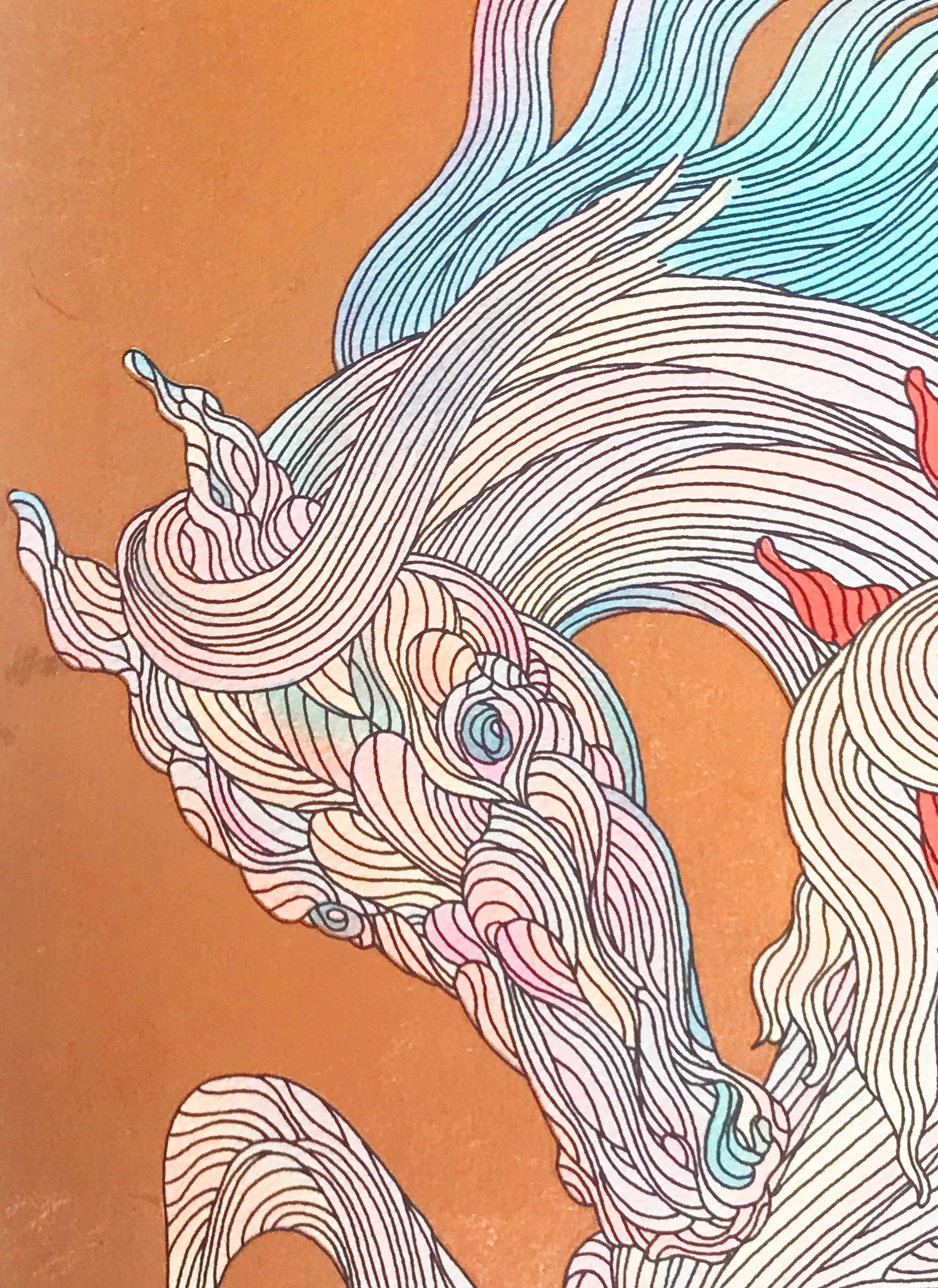 It Takes Two Guillaume Bronze Leaf Embellished Serigraph Print Artist Hand Signed and Numbered