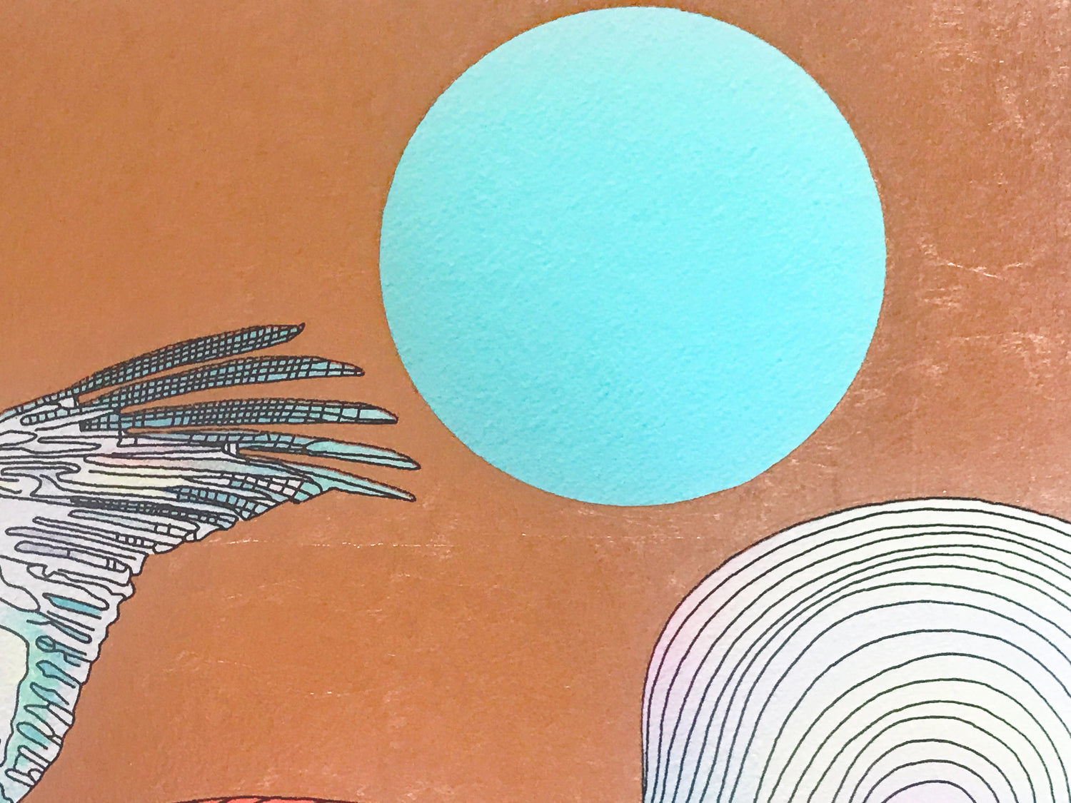 It Takes Two Guillaume Bronze Leaf Embellished Serigraph Print Artist Hand Signed and Numbered