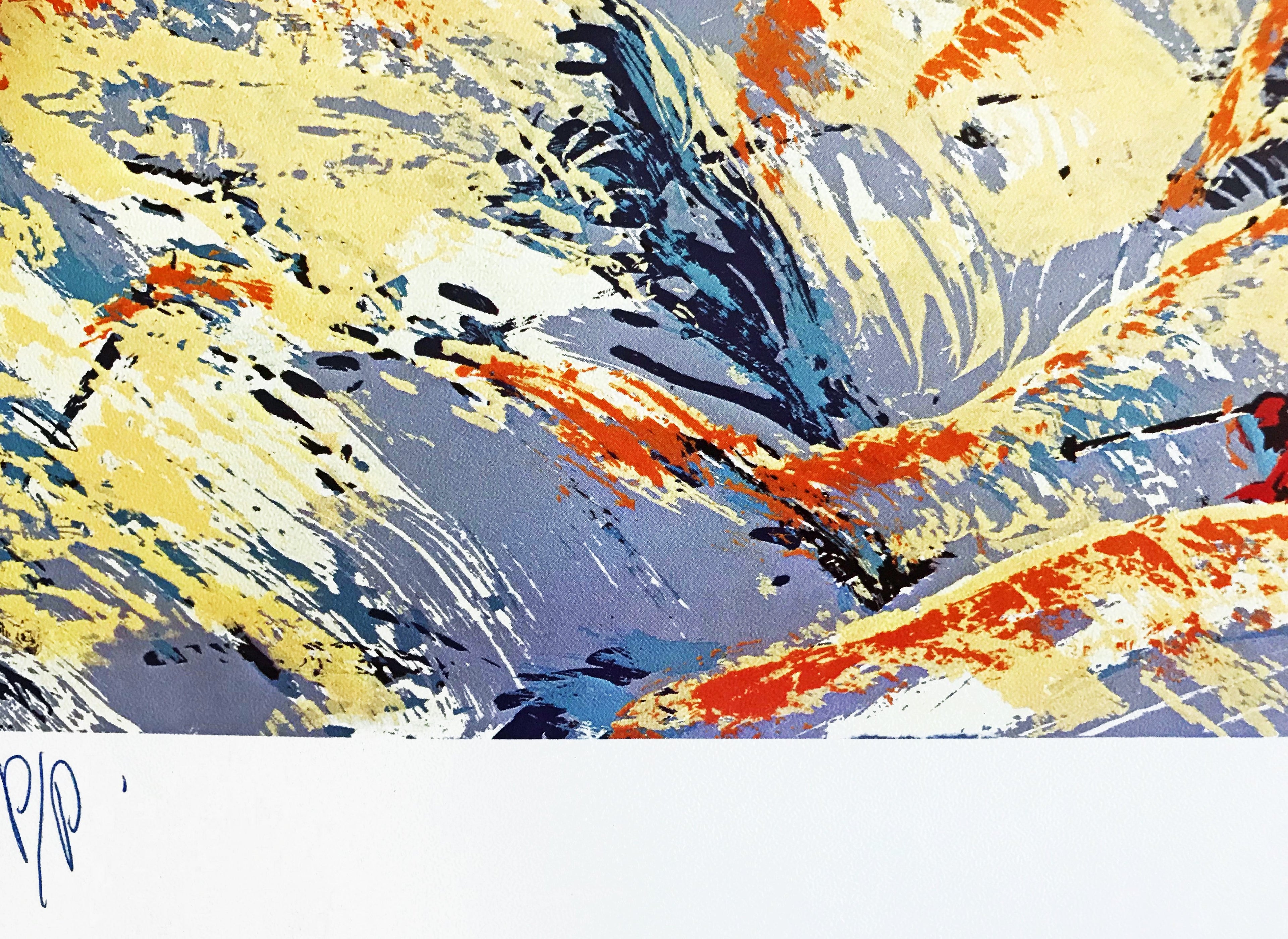 The Sunset Skier Paul Blaine Henrie Printers Proof Serigraph Print Artist Hand Signed and PP Numbered