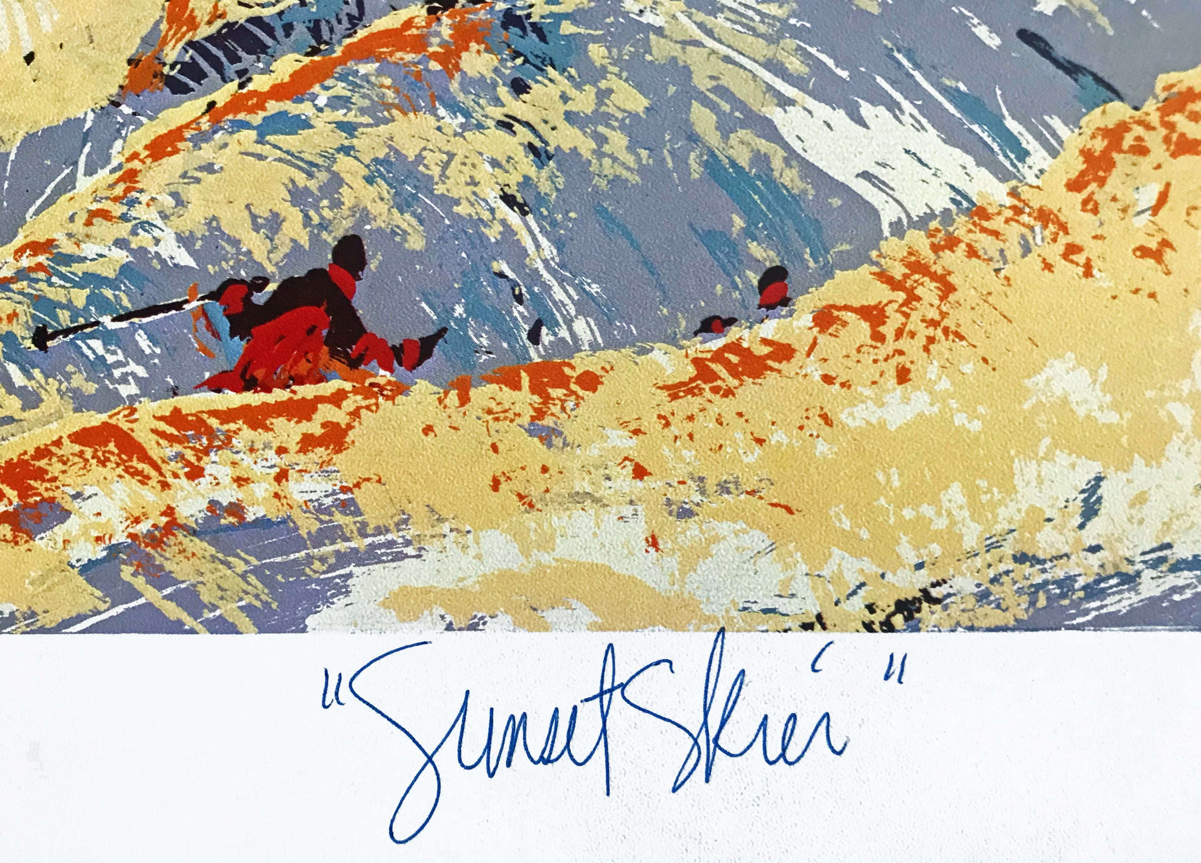 The Sunset Skier Paul Blaine Henrie Printers Proof Serigraph Print Artist Hand Signed and PP Numbered