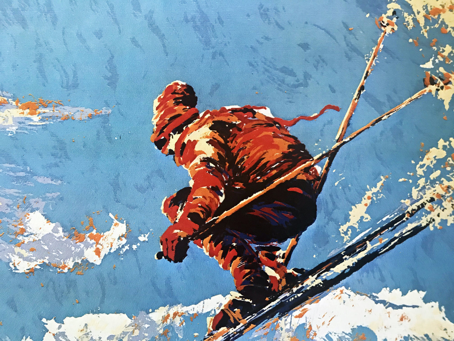 The Sunset Skier Paul Blaine Henrie Printers Proof Serigraph Print Artist Hand Signed and PP Numbered