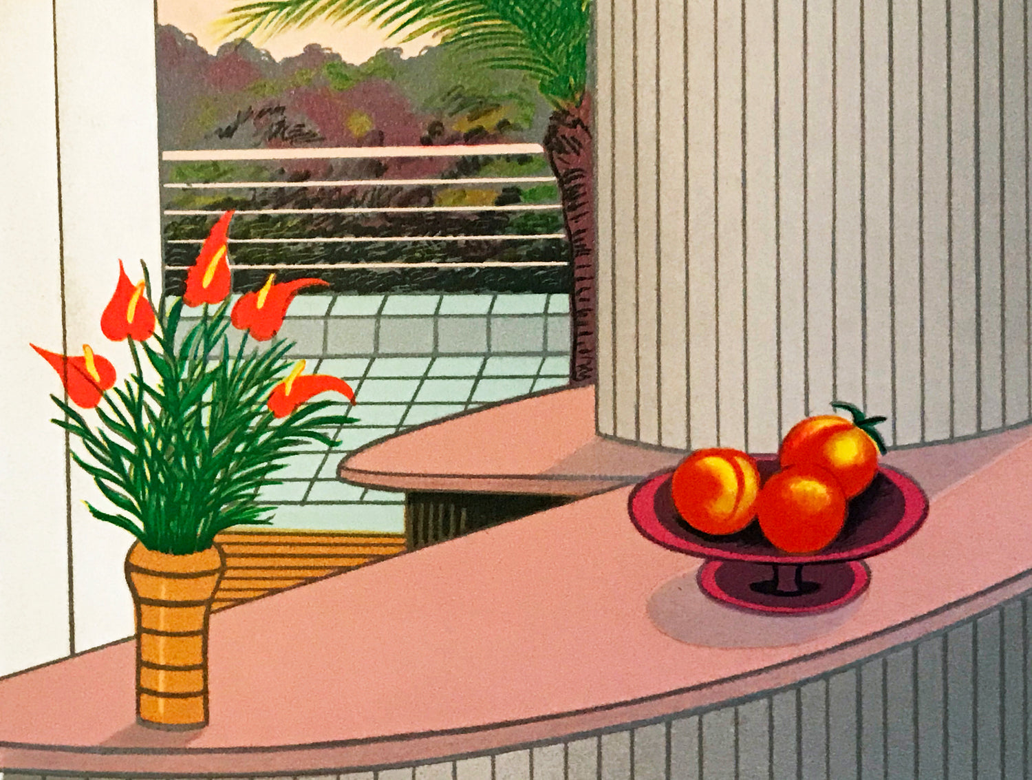 Interior with Fireplace Fanch Ledan Artist Proof Lithograph Print Artist Hand Signed and AP Numbered