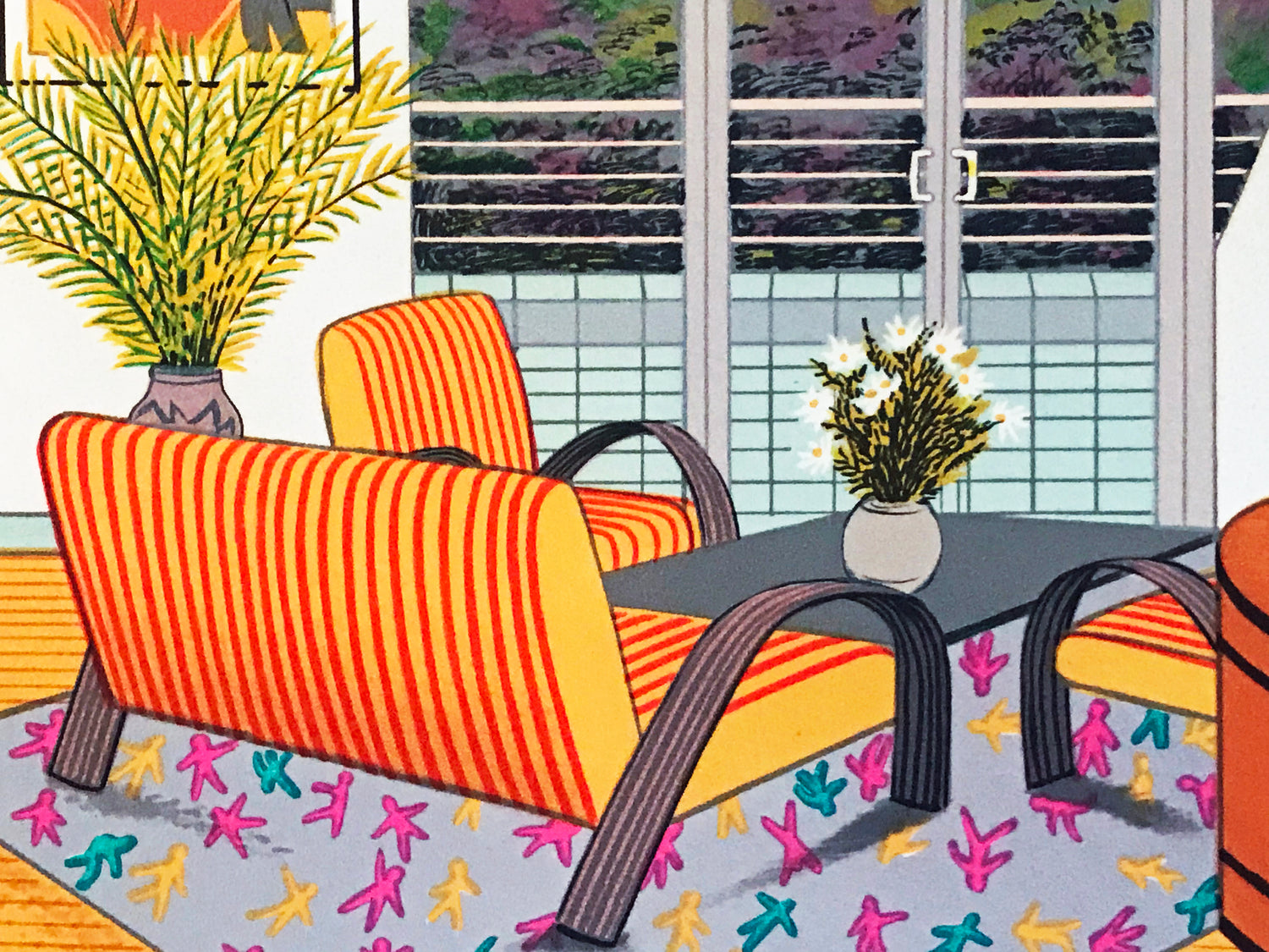 Interior with Fireplace Fanch Ledan Artist Proof Lithograph Print Artist Hand Signed and AP Numbered
