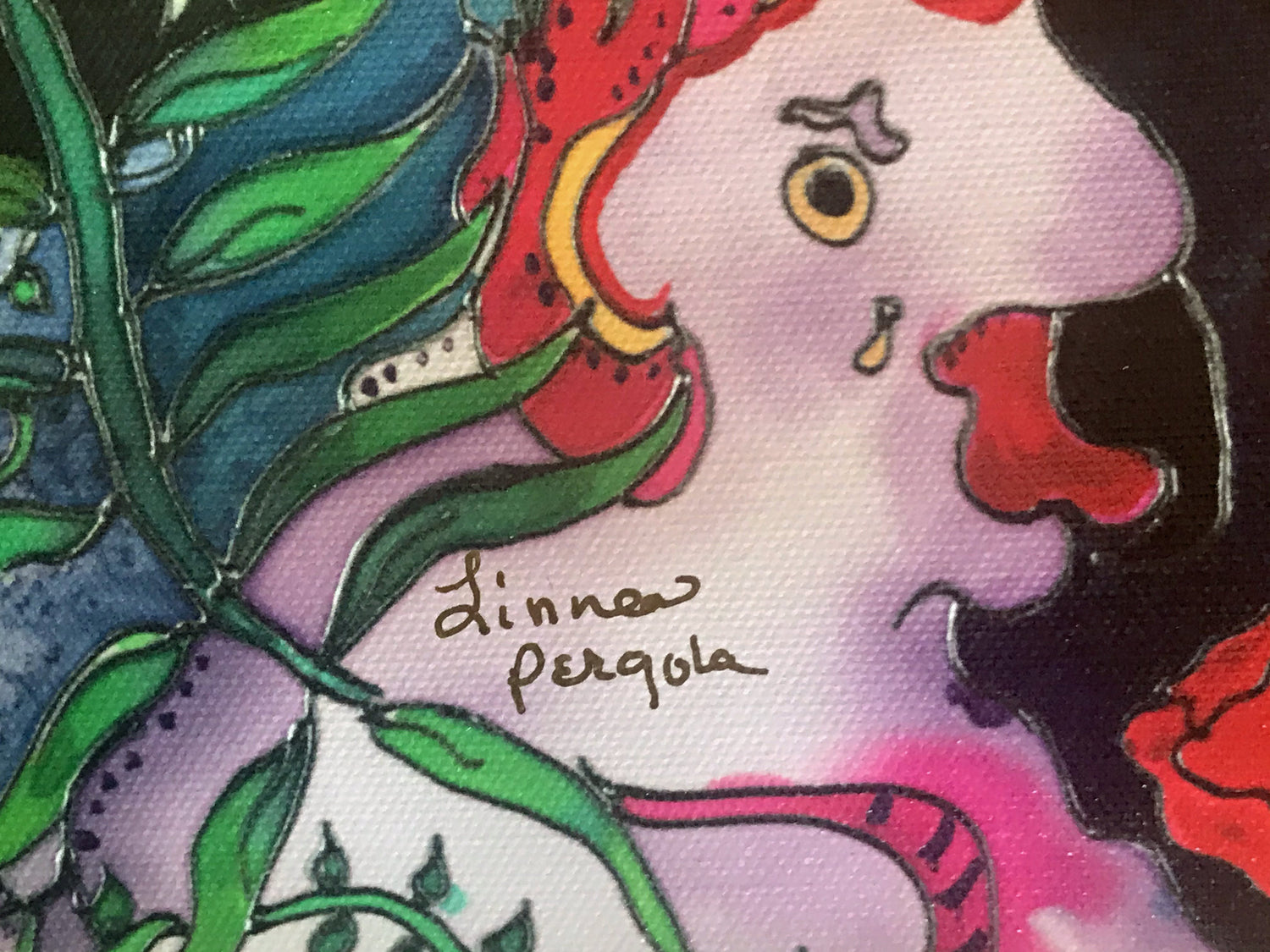 Parrotise Linnea Pergola Canvas Giclée Print Artist Hand Signed and Numbered