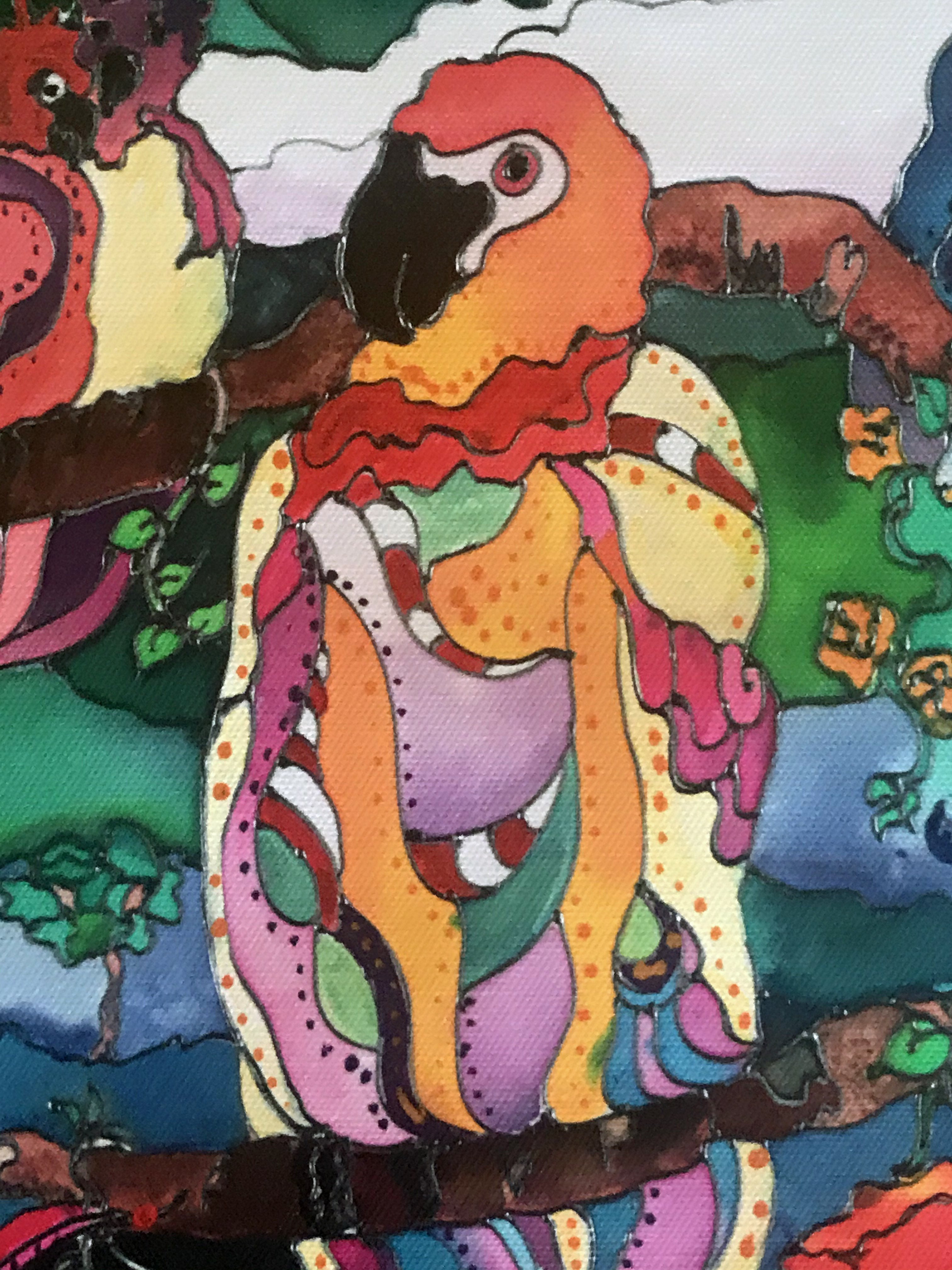 Parrotise Linnea Pergola Canvas Giclée Print Artist Hand Signed and Numbered
