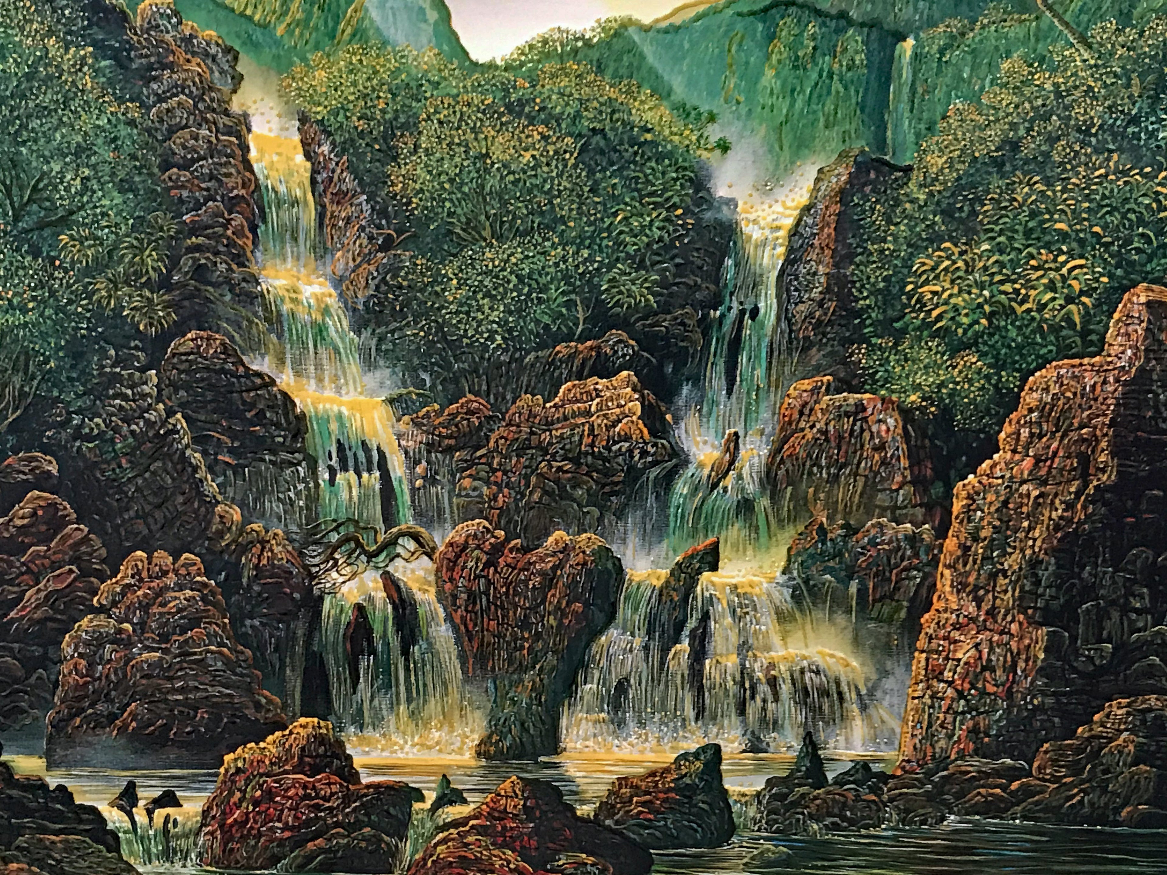 Viridian Overture Robert Lyn Nelson Mixed Media Print Artist Signed and Numbered