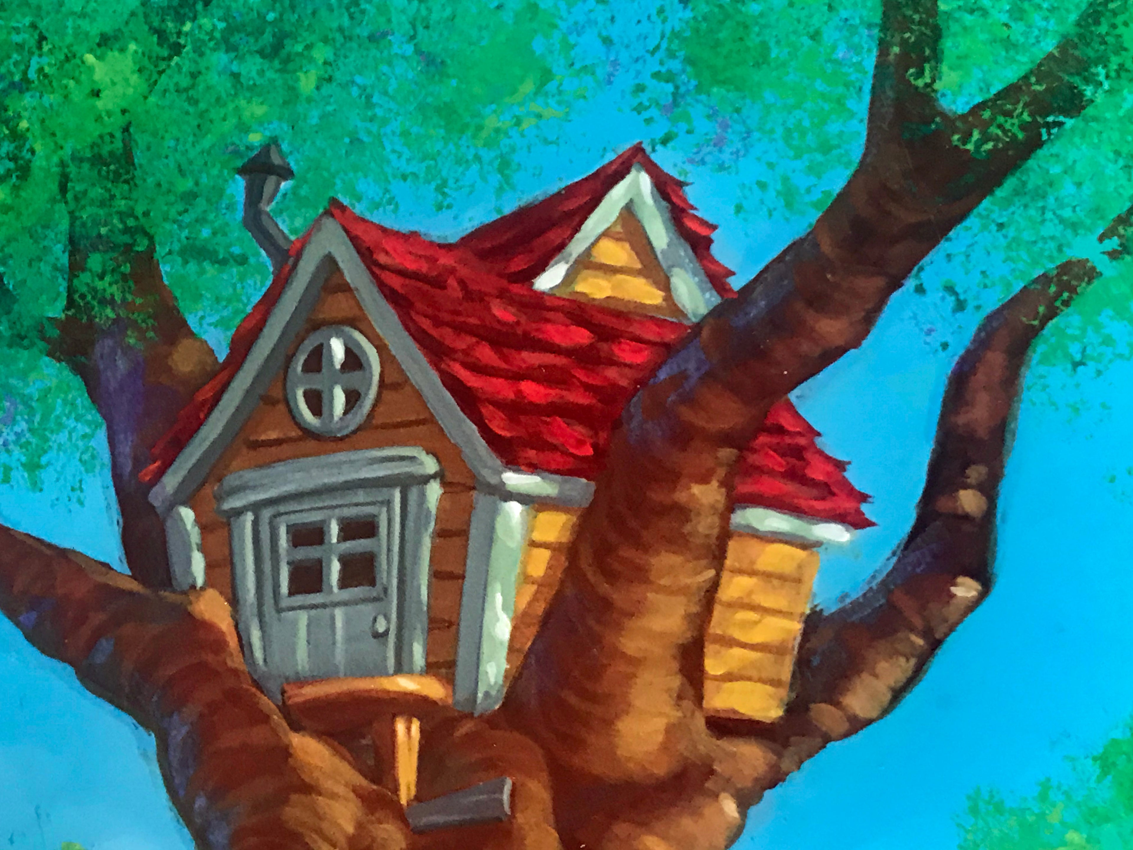 Friends in the Woods Manny Hernandez Mixed Media Print Artist Hand Signed and Numbered