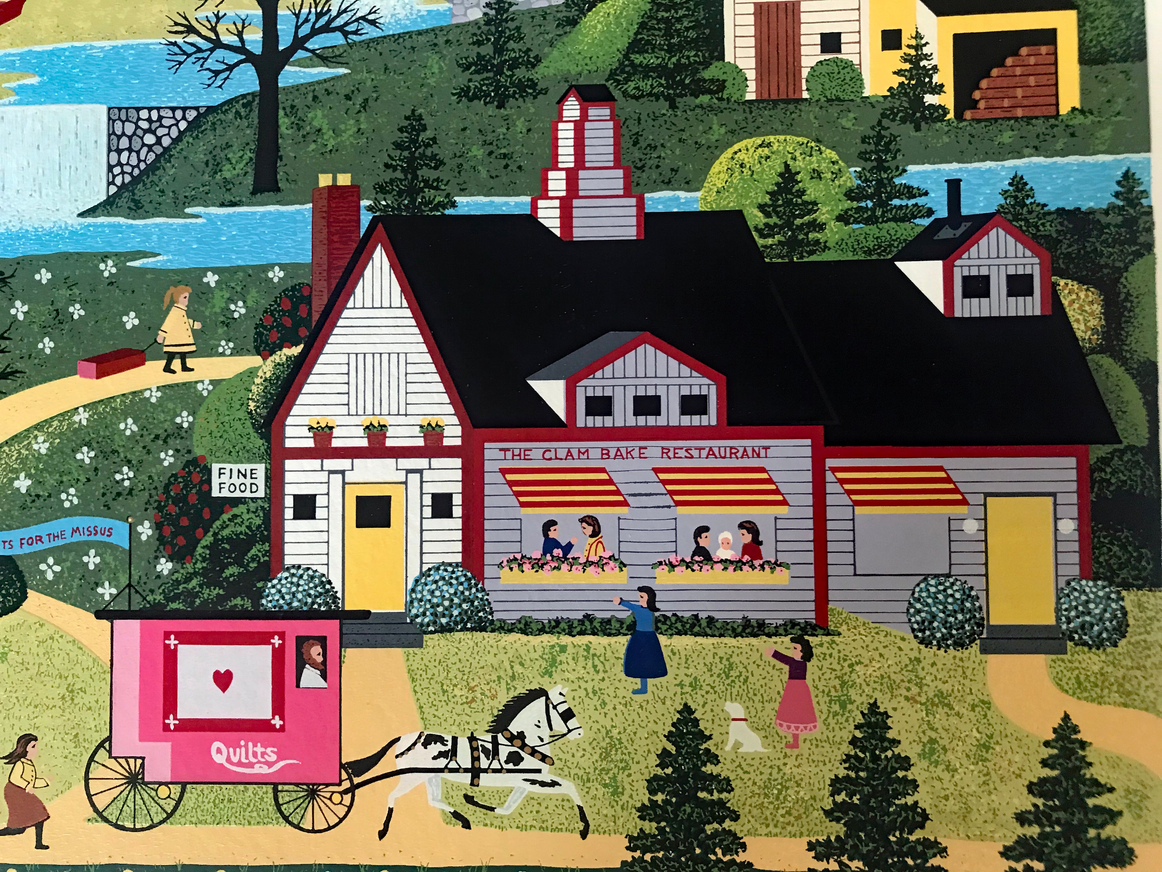 Sunday in New England Jane Wooster Scott Serigraph Print Artist Hand Signed and Numbered