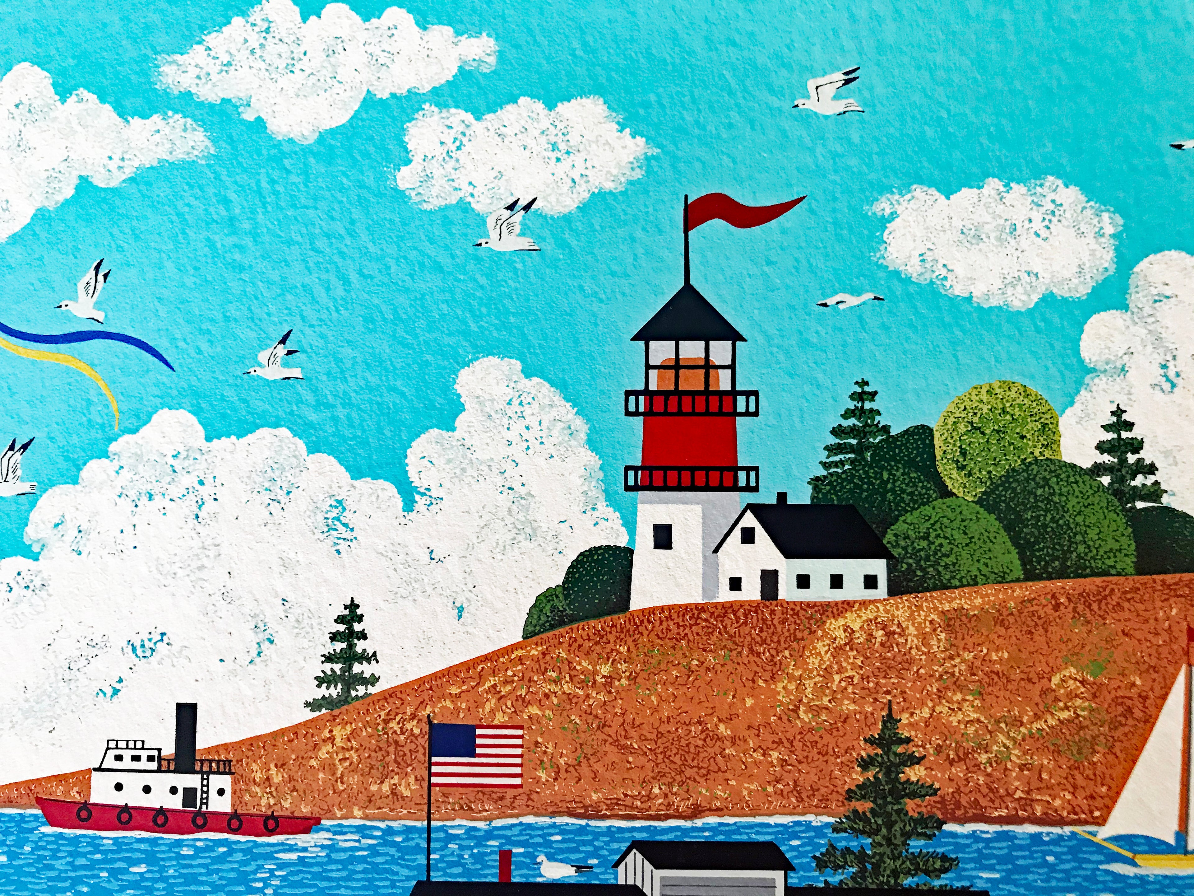 Sunday in New England Jane Wooster Scott Serigraph Print Artist Hand Signed and Numbered
