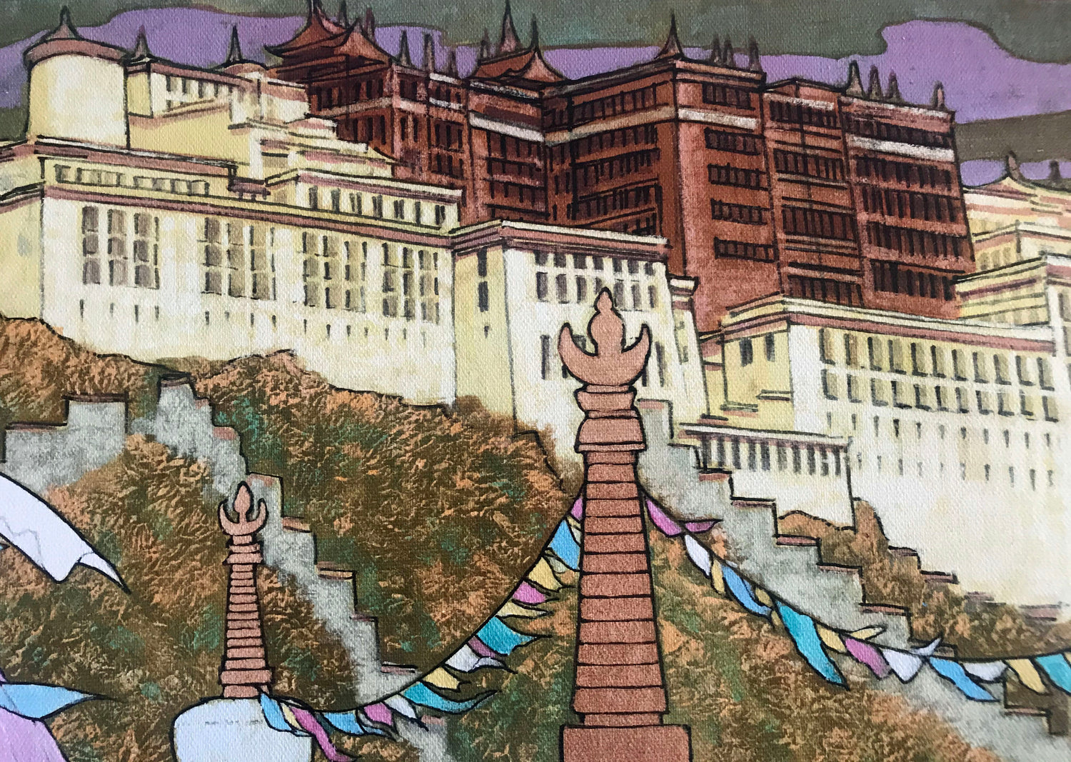 When the Dalai Lama Returns Zu Ming Ho Artist Proof Canvas Giclée Print Artist Hand Signed and AP Numbered