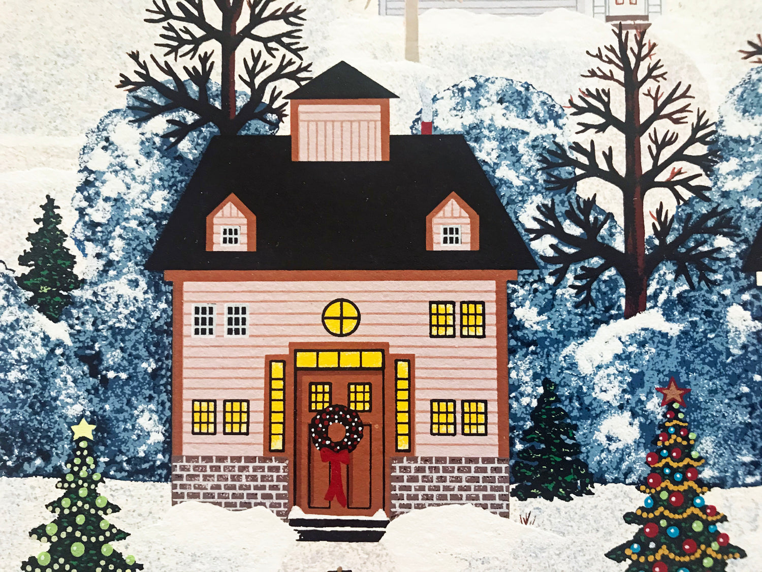 Holiday Sleigh Ride Jane Wooster Scott Serigraph Print Artist Hand Signed and Numbered