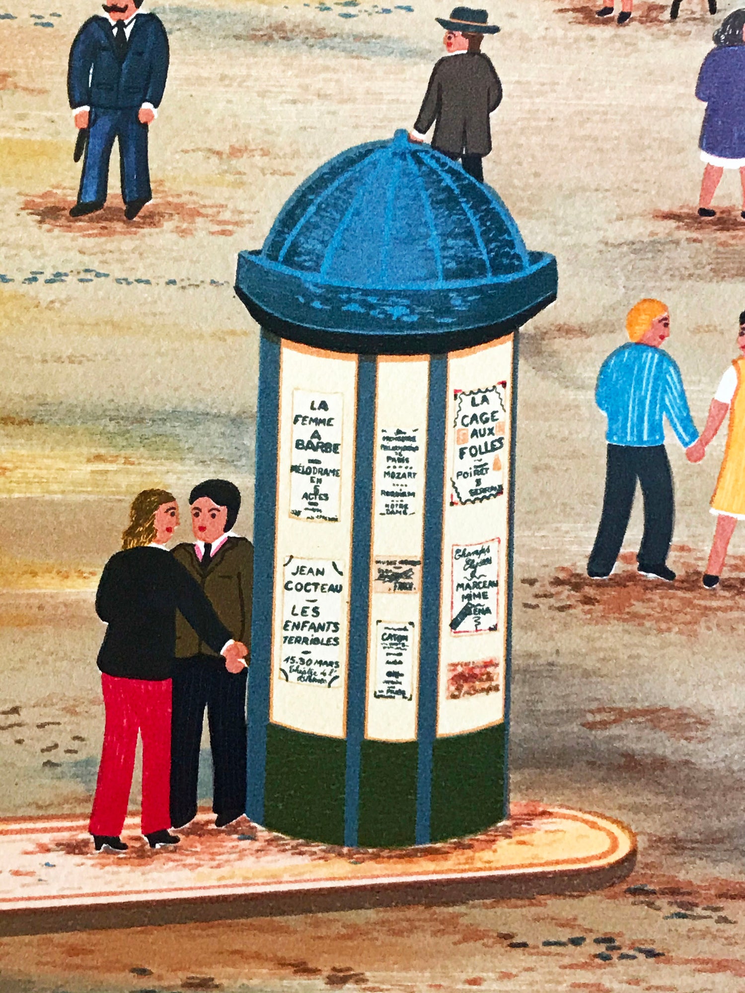 Rue Mouffetard Fanch Ledan Artist Proof Lithograph Print Hand Signed and Roman Numeral Numbered