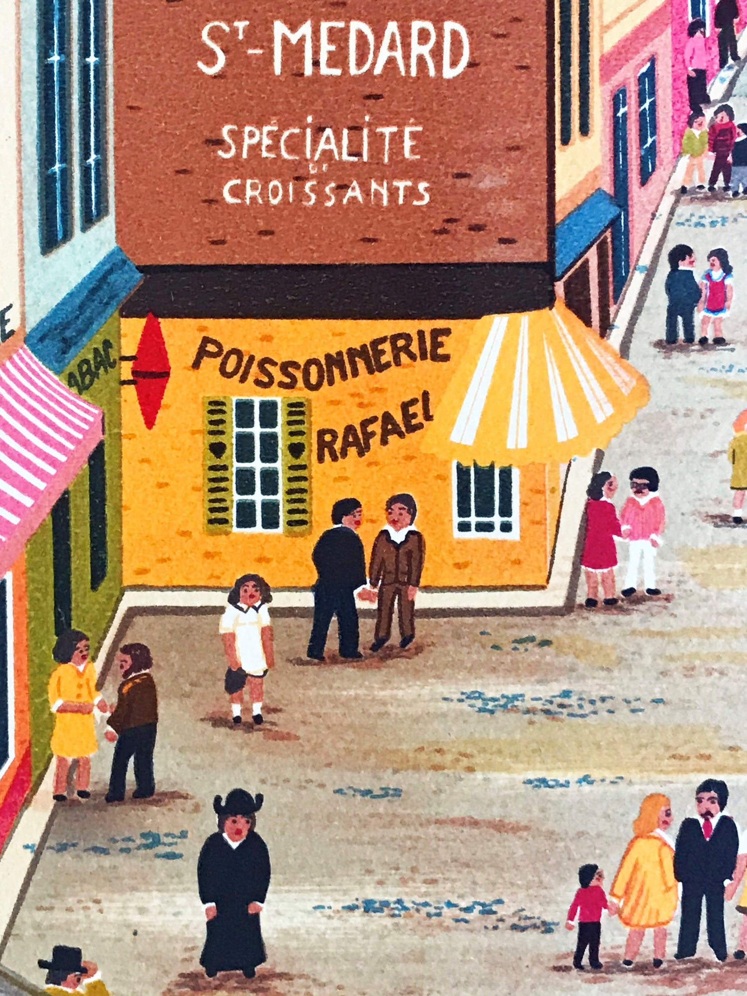 Rue Mouffetard Fanch Ledan Artist Proof Lithograph Print Hand Signed and Roman Numeral Numbered