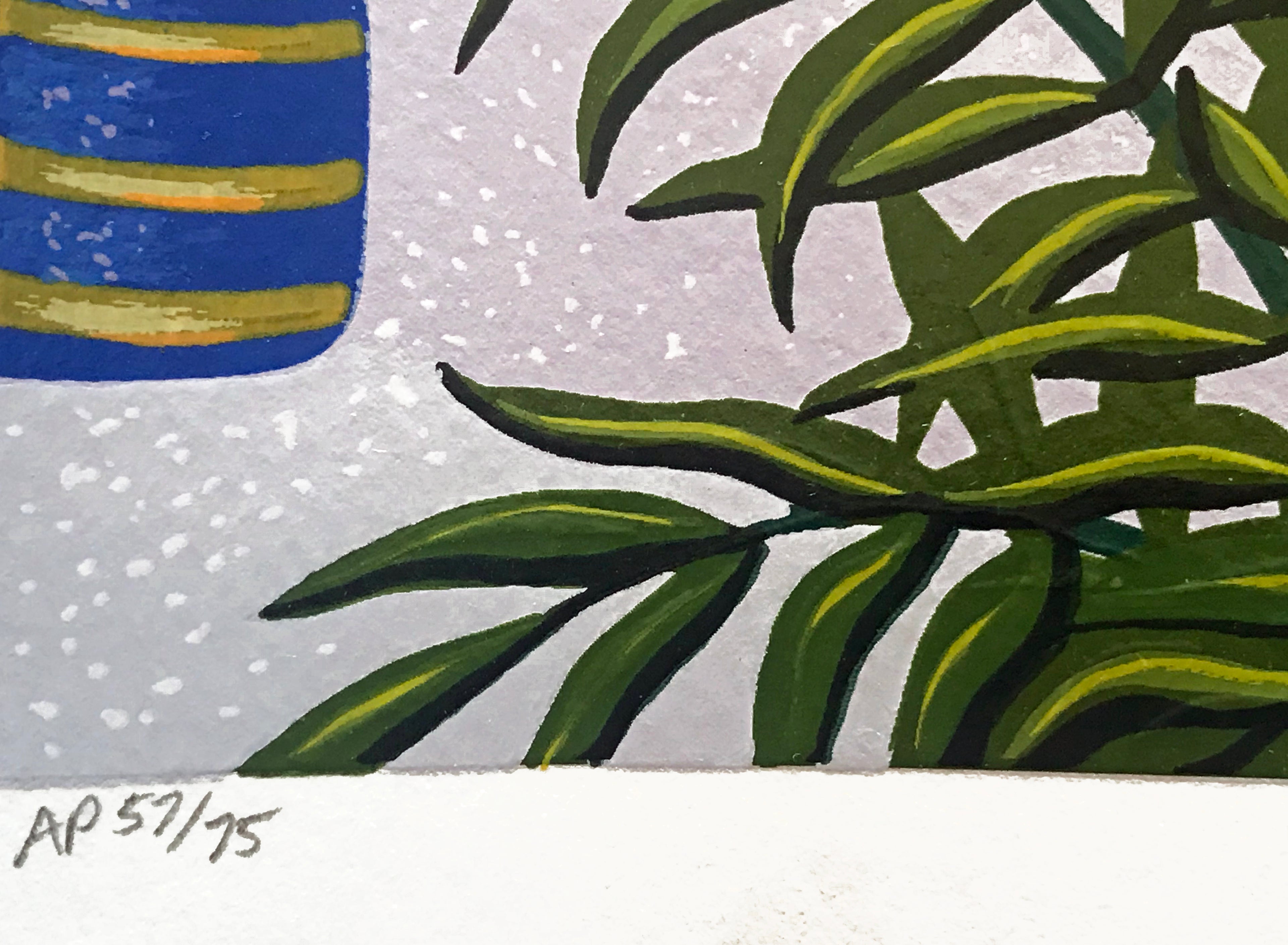 Interior with Buddha Fanch Ledan Artist Proof Serigraph Print Artist Hand Signed and AP Numbered