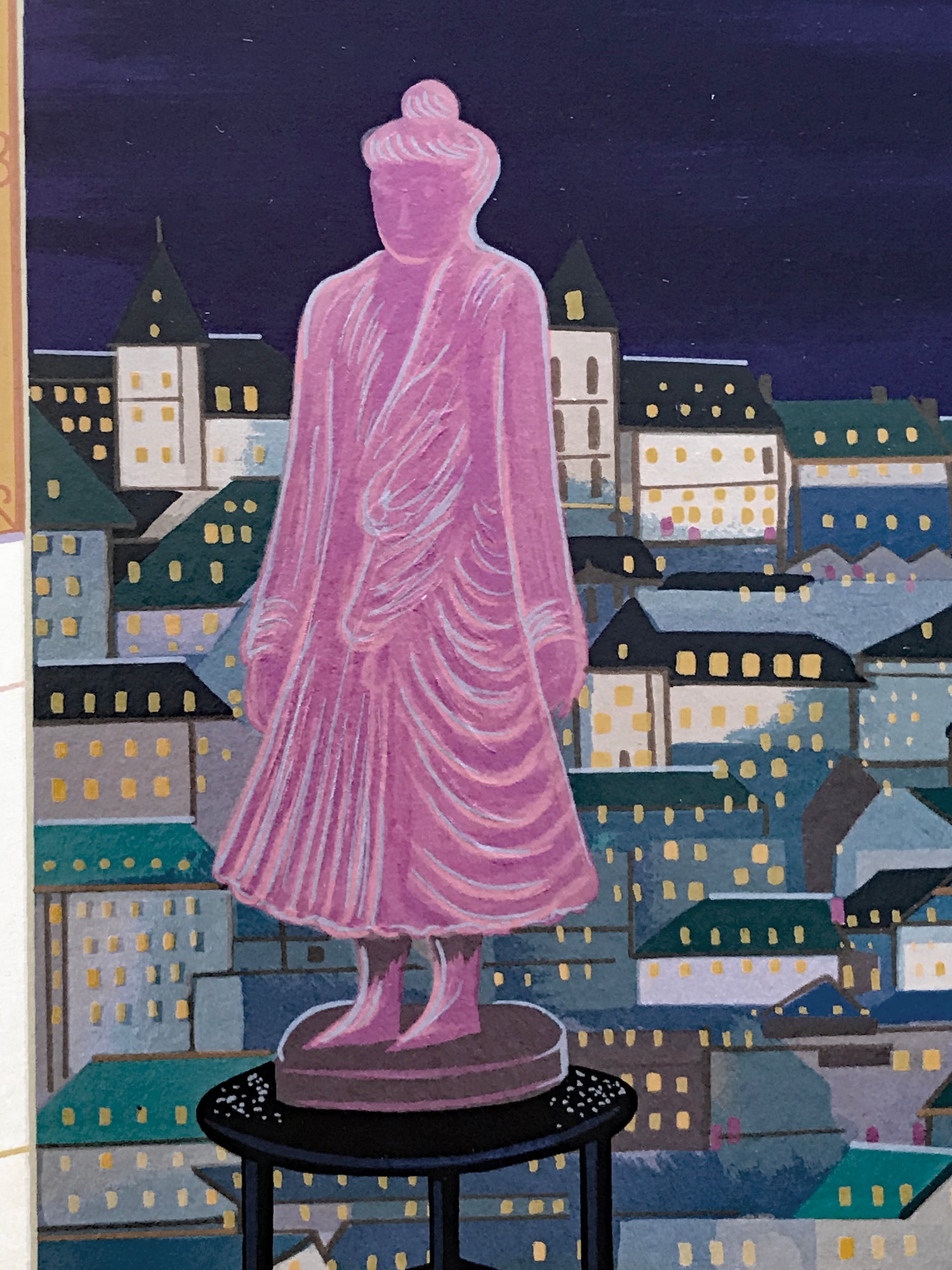 Interior with Buddha Fanch Ledan Artist Proof Serigraph Print Artist Hand Signed and AP Numbered